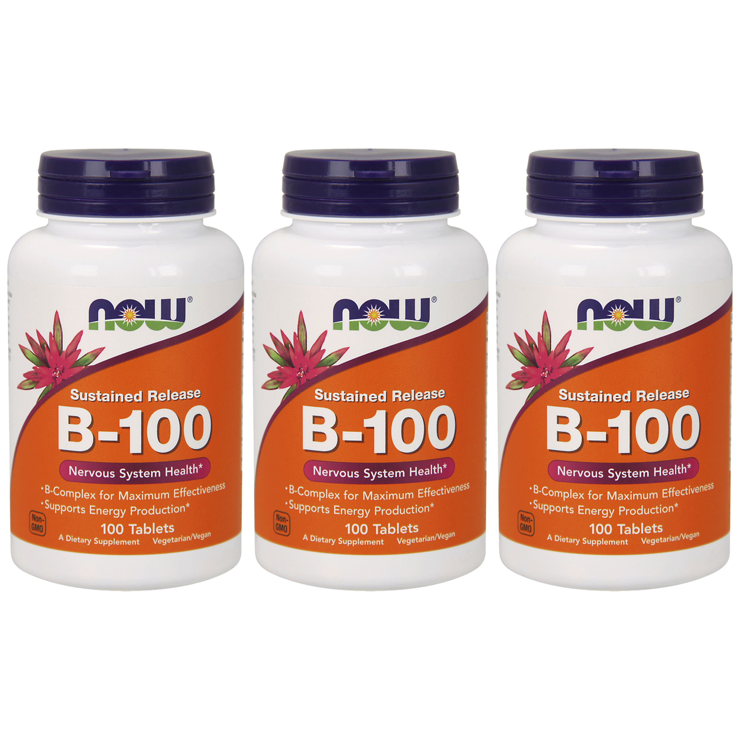 NOW Vitamin B-100 - 3x 100tabs.