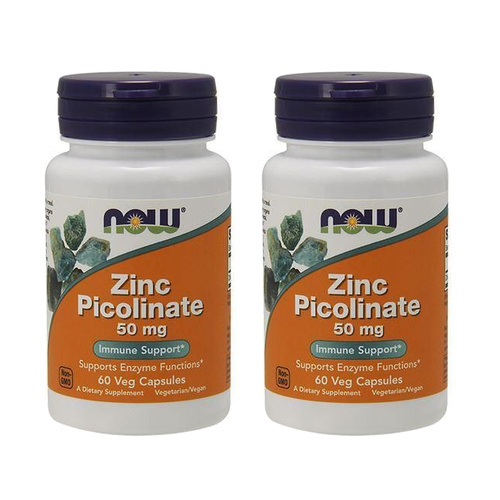 NOW Zinc Picolinate 50mg - 2x 60vegcaps.