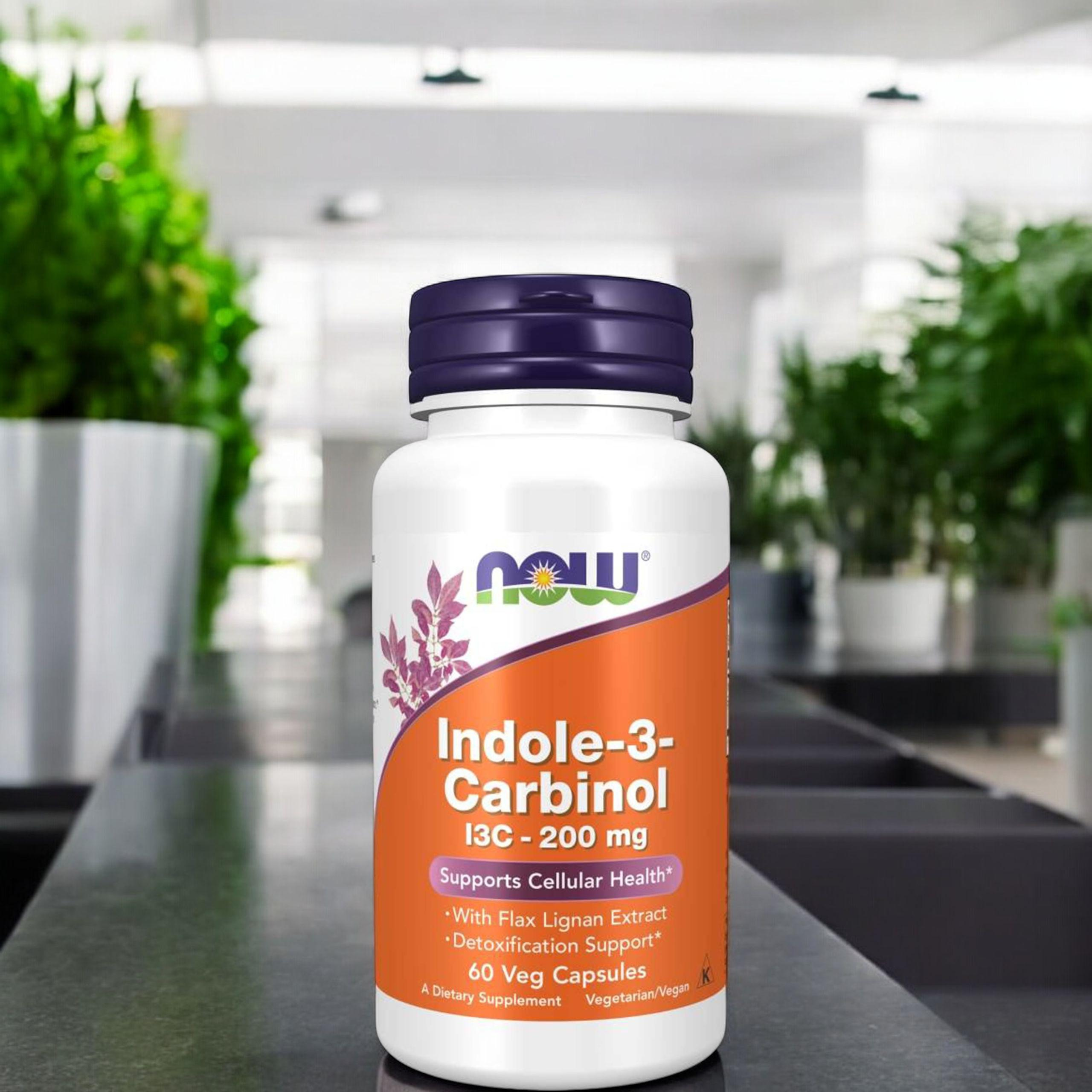 NOW Indole-3-Carbinol (I3C) 200mg - 2x 60vcaps.