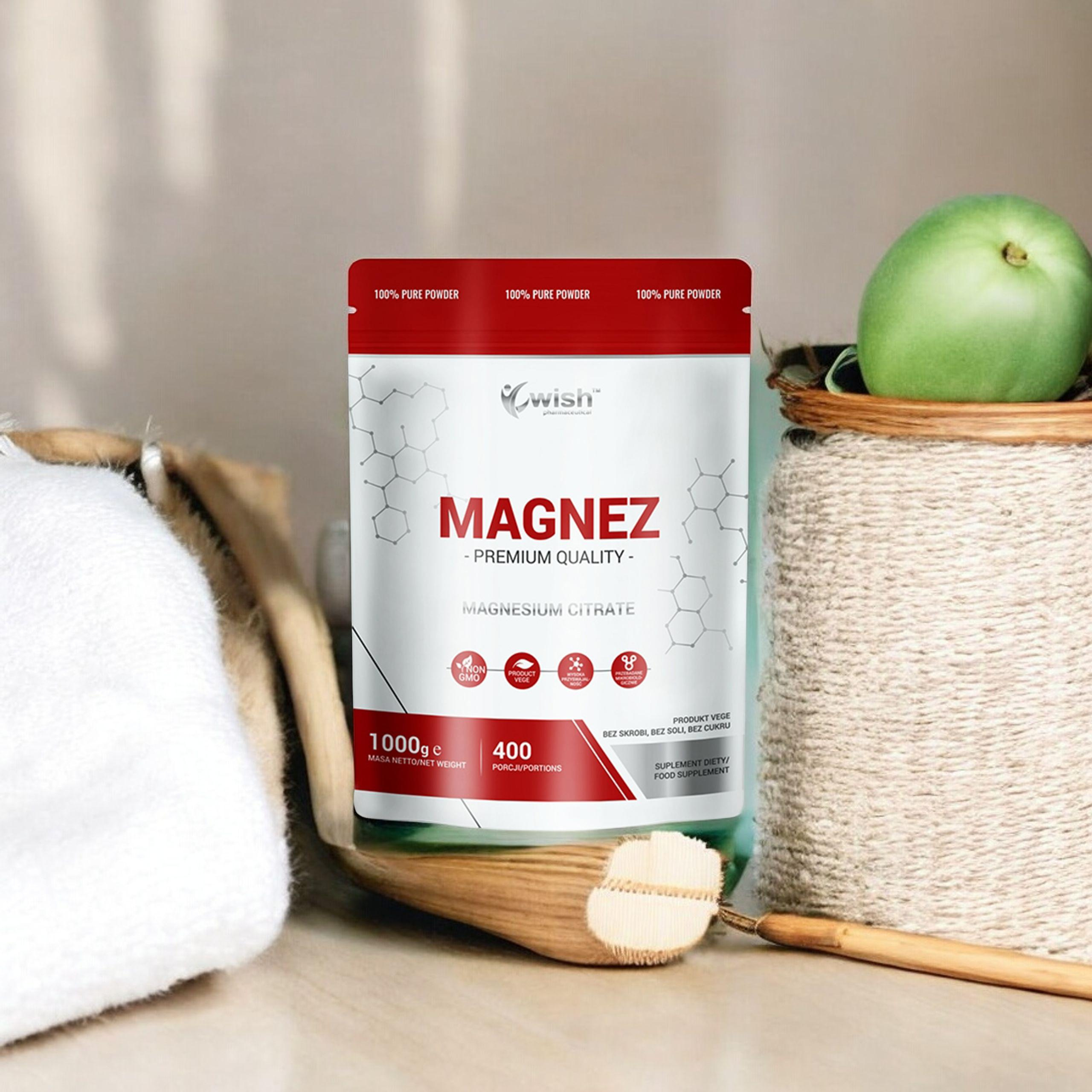 WISH Pharmaceutical Cytrynian Magnezu - 3x 1000g