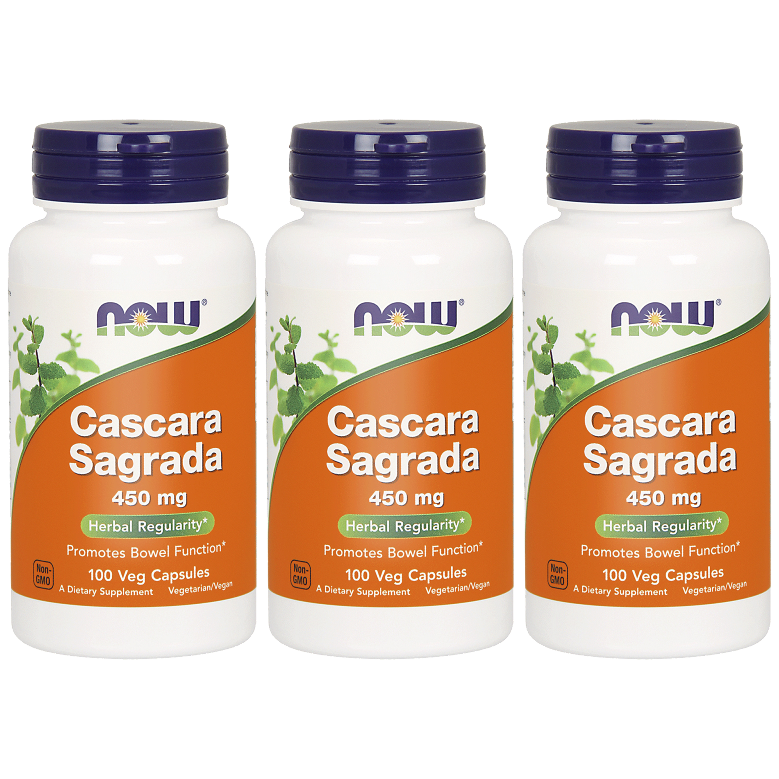 NOW Cascara Sagrada 450mg - 3x 100vcaps