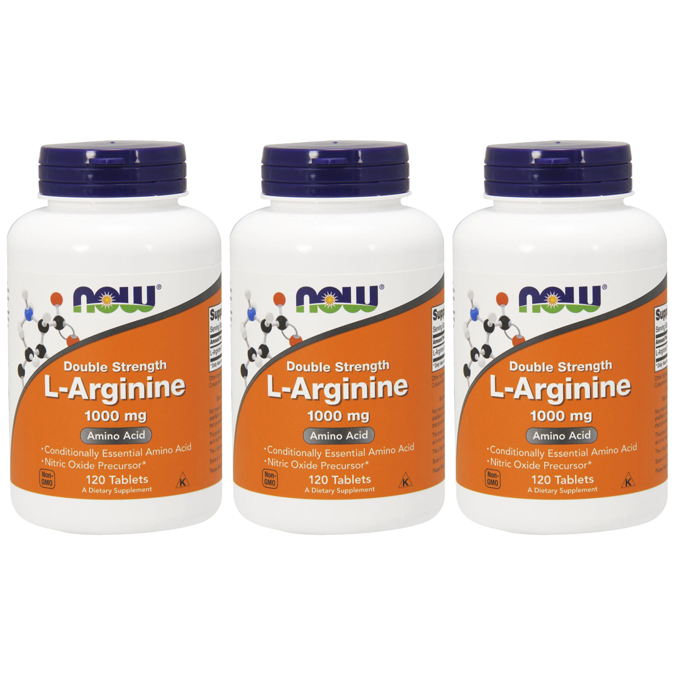 NOW L-Arginine 1000mg - 3x 120tabs