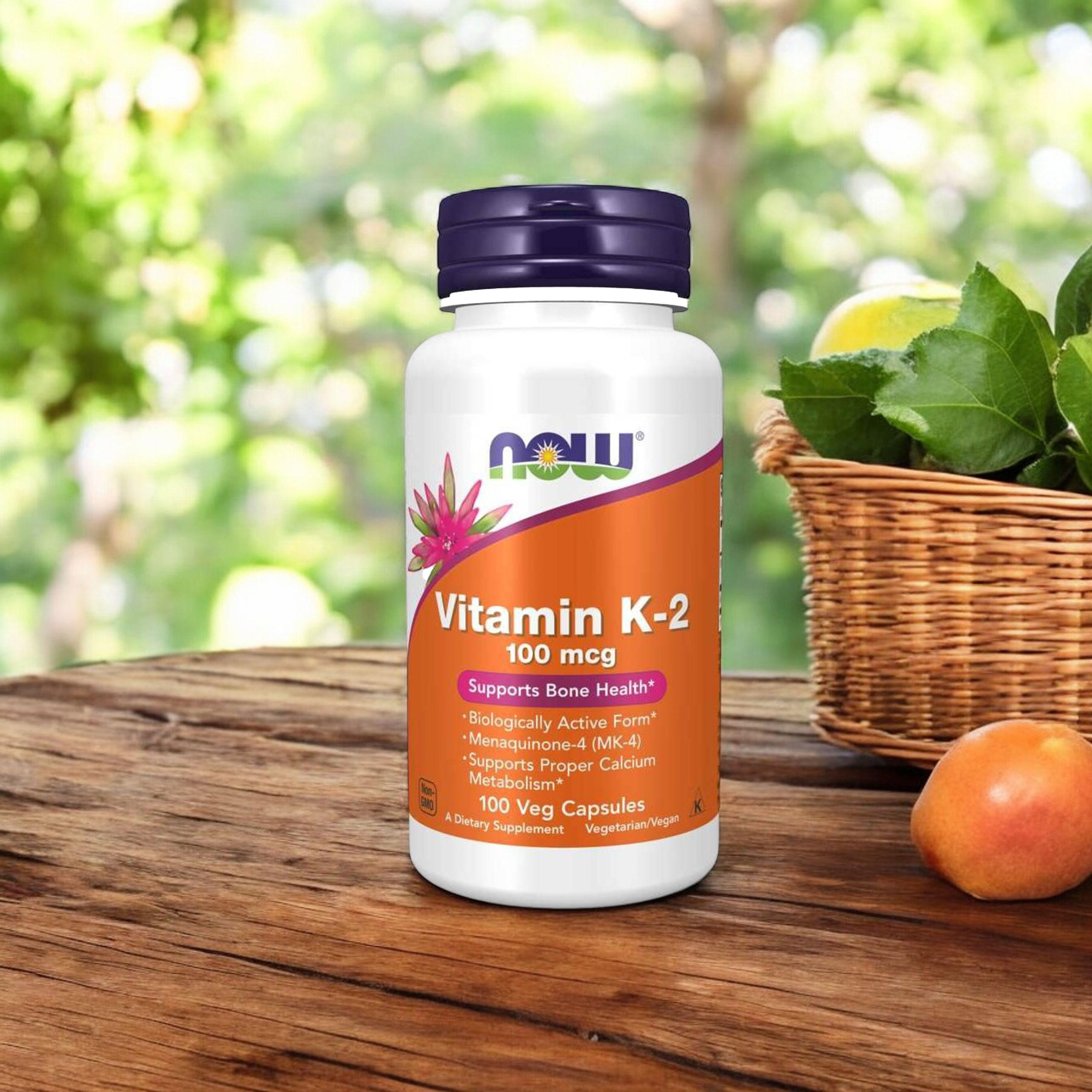 NOW Vitamin K-2 100mcg - 2x 100vegcaps