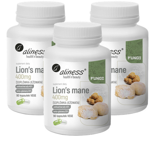 ALINESS - Lion's Mane 400mg - 3x 90vcaps.