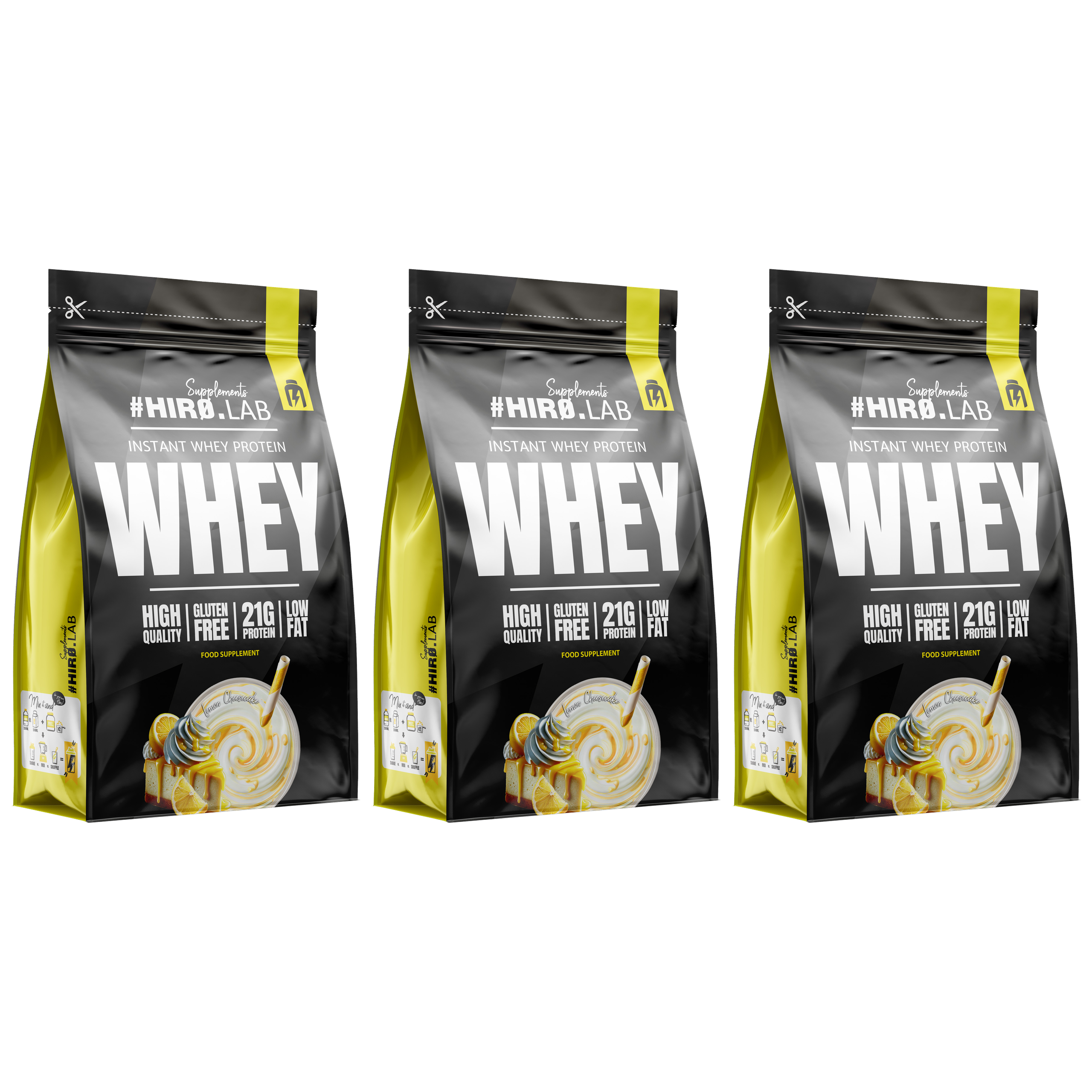 HIRO.LAB Instant Whey Protein - 3x 750g