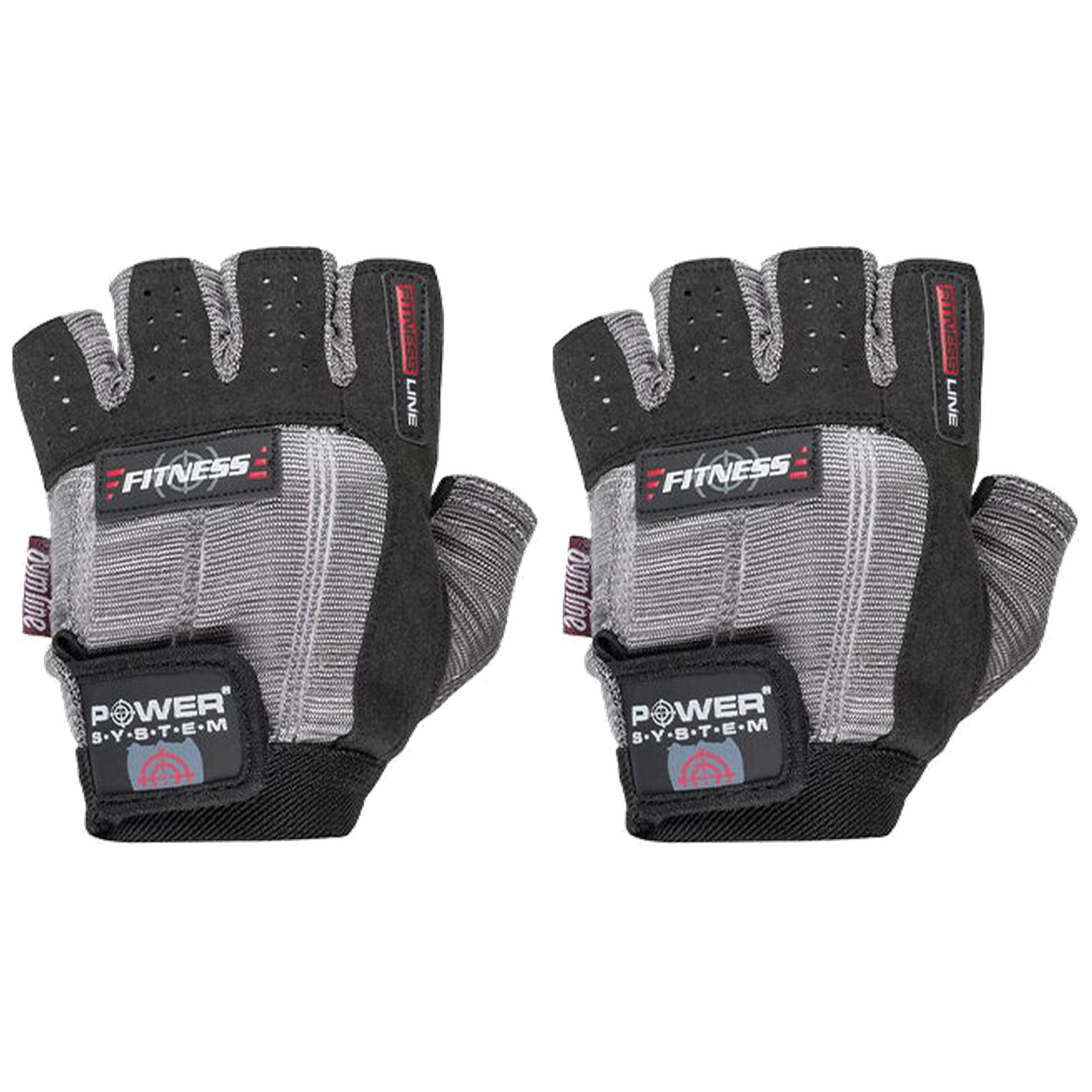 POWER SYSTEM Rękawice Fitness - 2x Szaro-Czarne