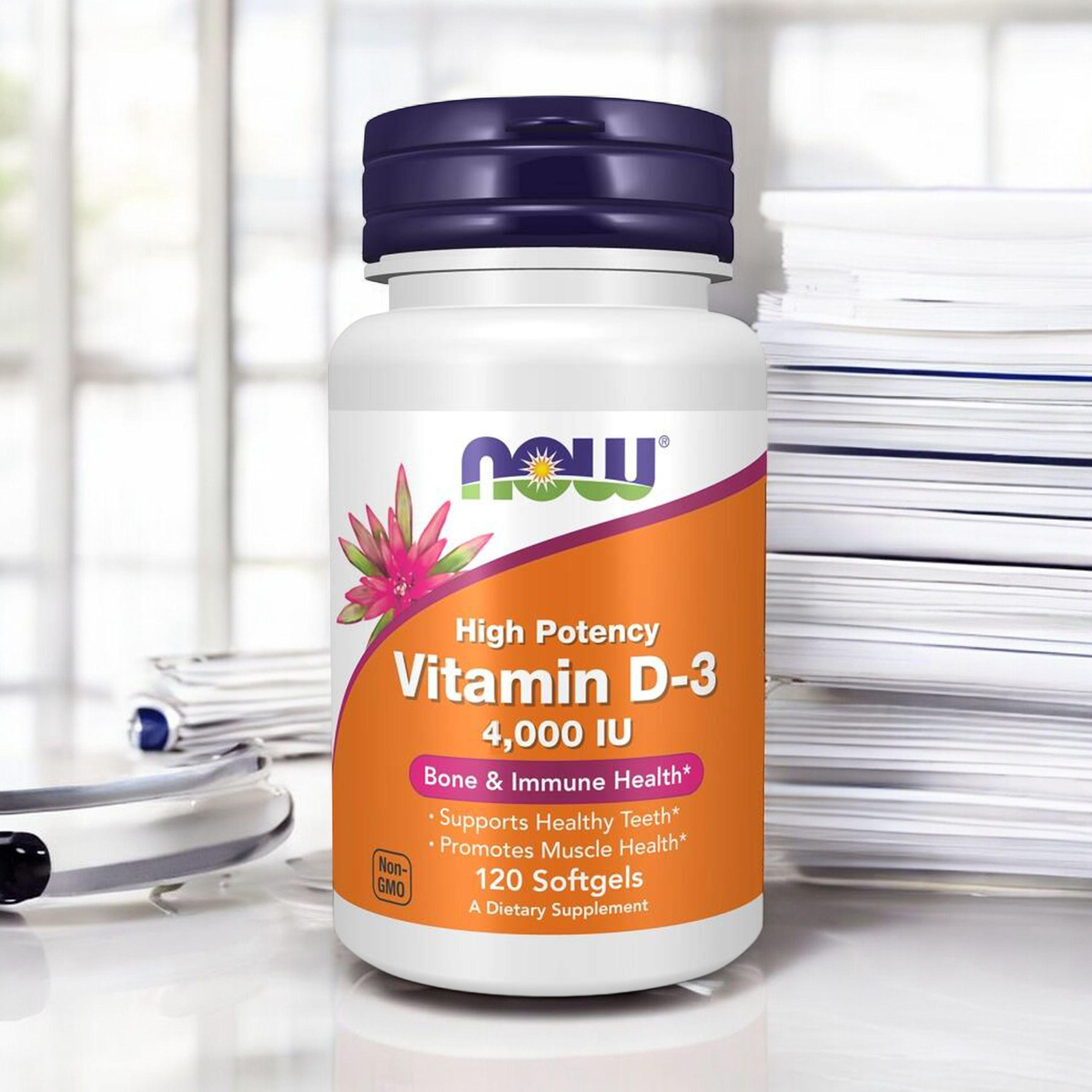 NOW Vitamin D3 4000IU - 2x 120softgels