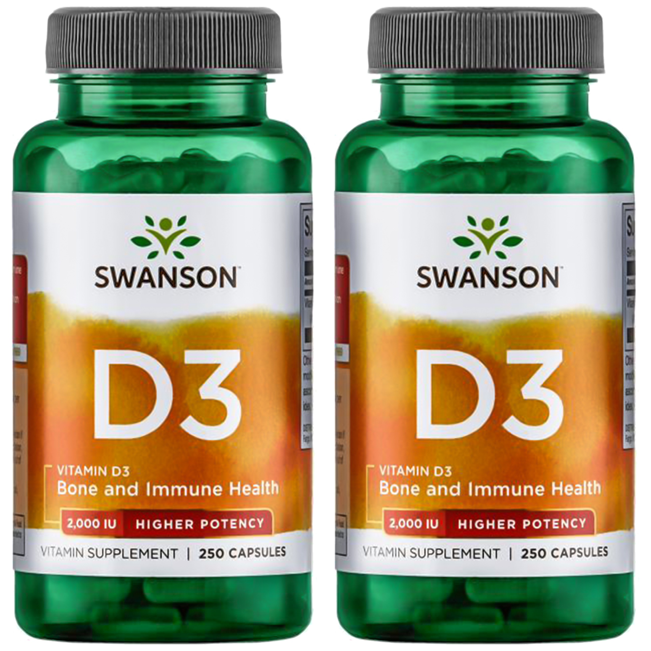 SWANSON Vitamin D-3 2000IU - 2x 250caps