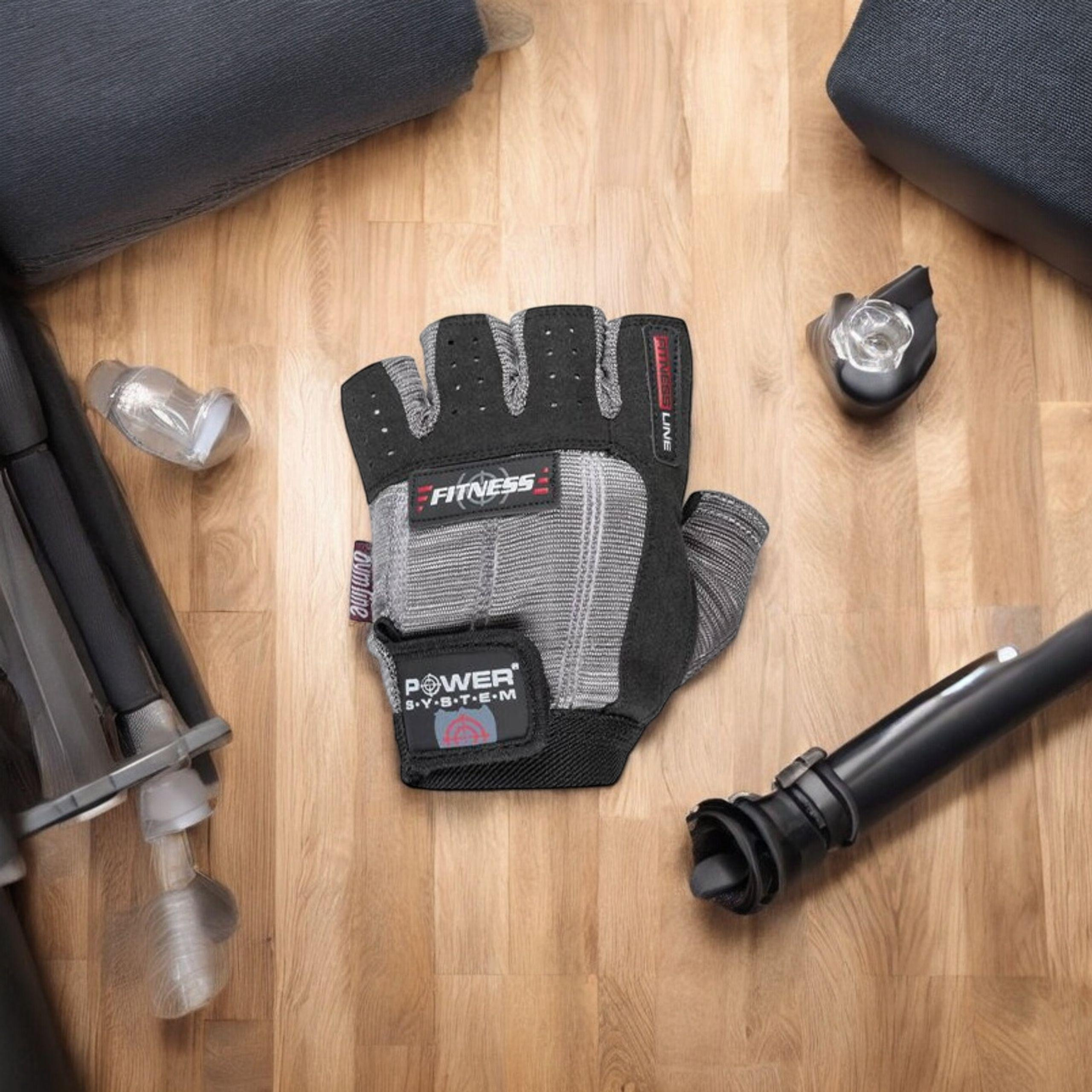 POWER SYSTEM Rękawice Fitness - 2x Szaro-Czarne