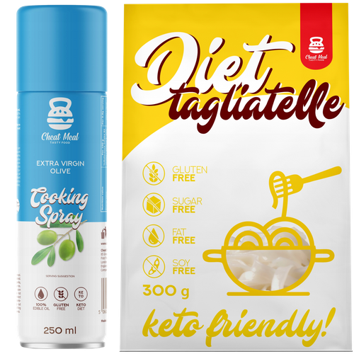 Makaron Konjac Tagliatelle 400g + OLIWA Z OLIWEK W SPRAYU Cheat ZESTAW