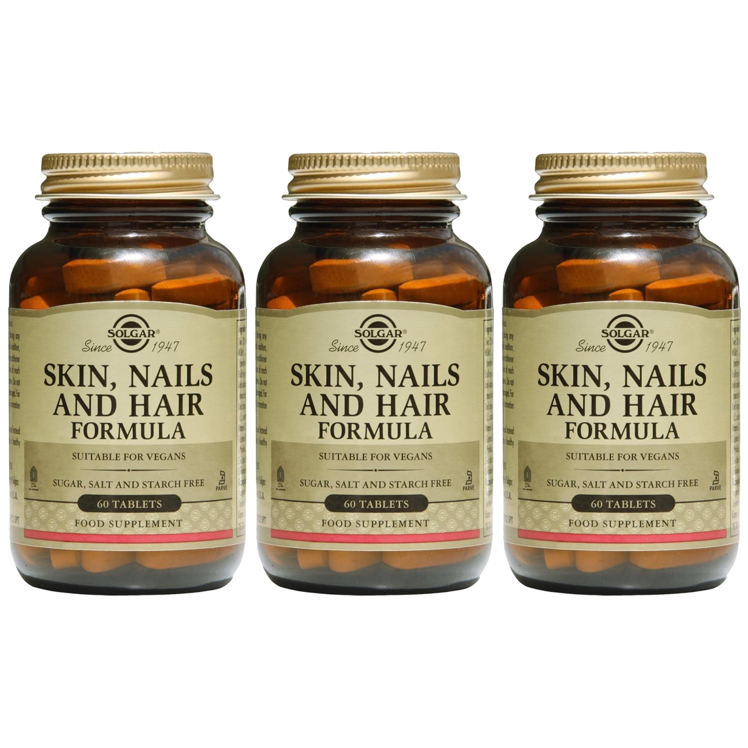 SOLGAR Skin Nails Hair - 60tabs - 3x Skóra Włosy Paznokcie