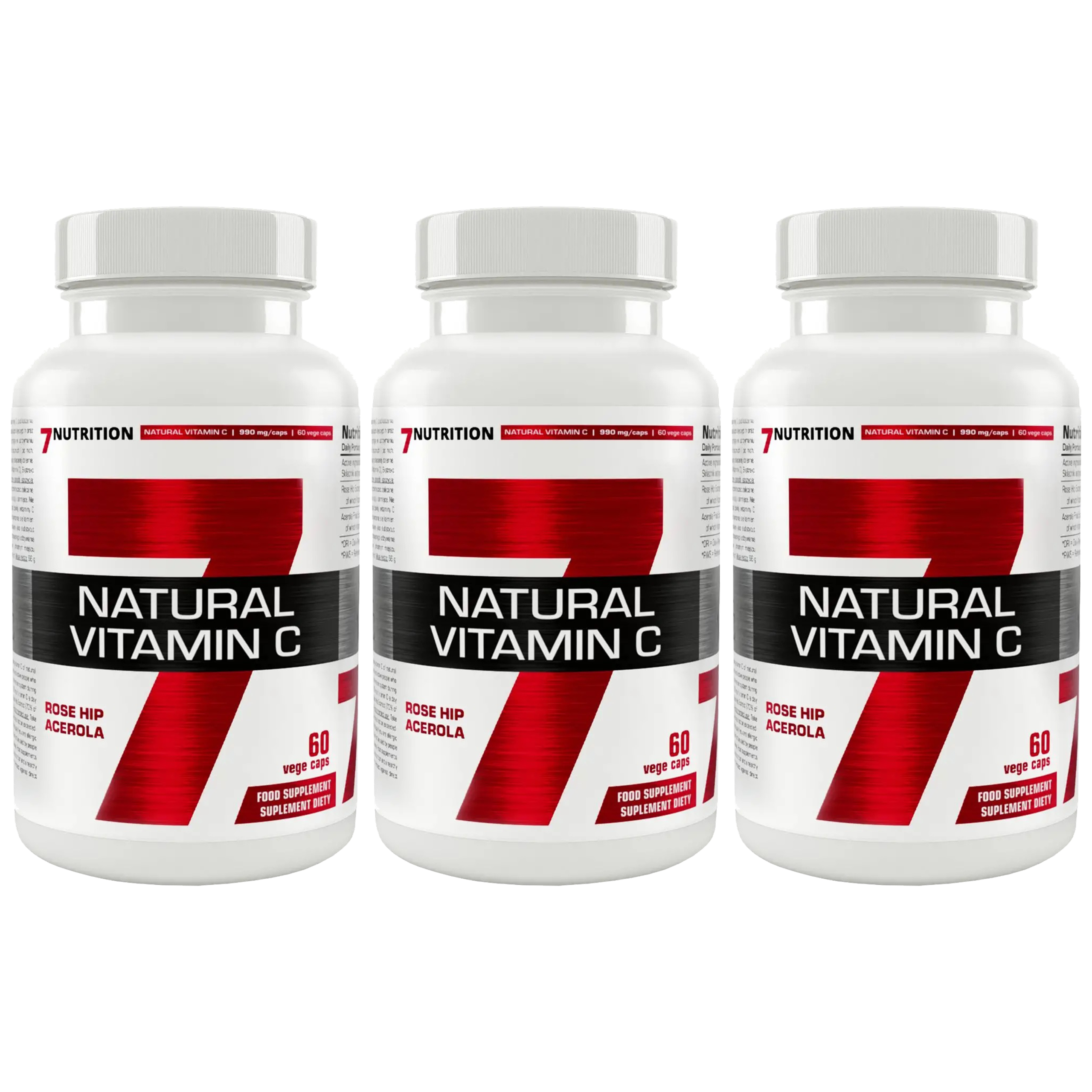 7 NUTRITION Natural Vitamin C - 3x 60vcaps