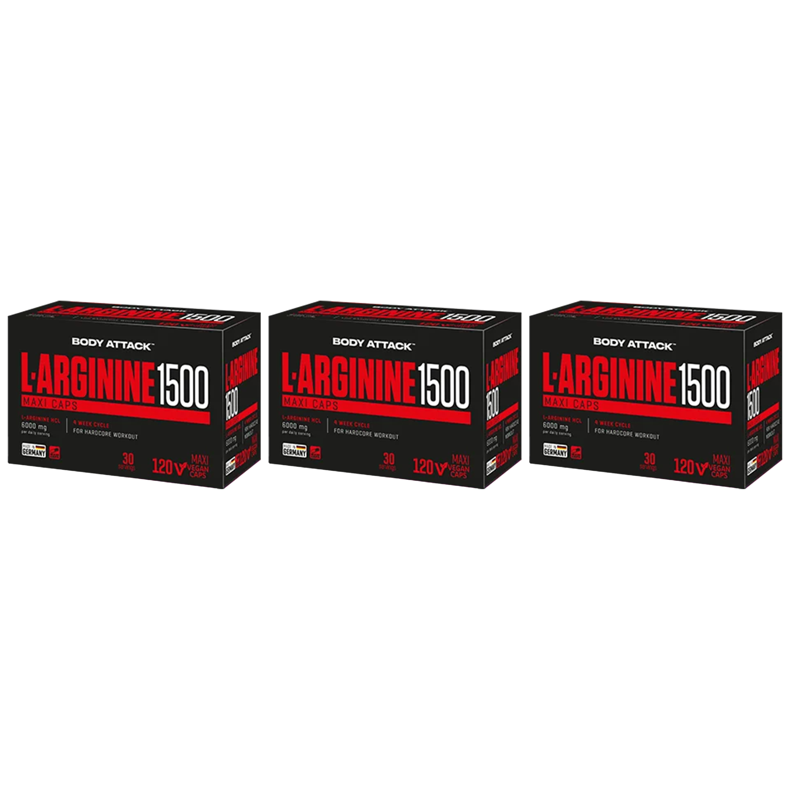 BODY ATTACK L-Arginine 1500 - 3x 120vcaps