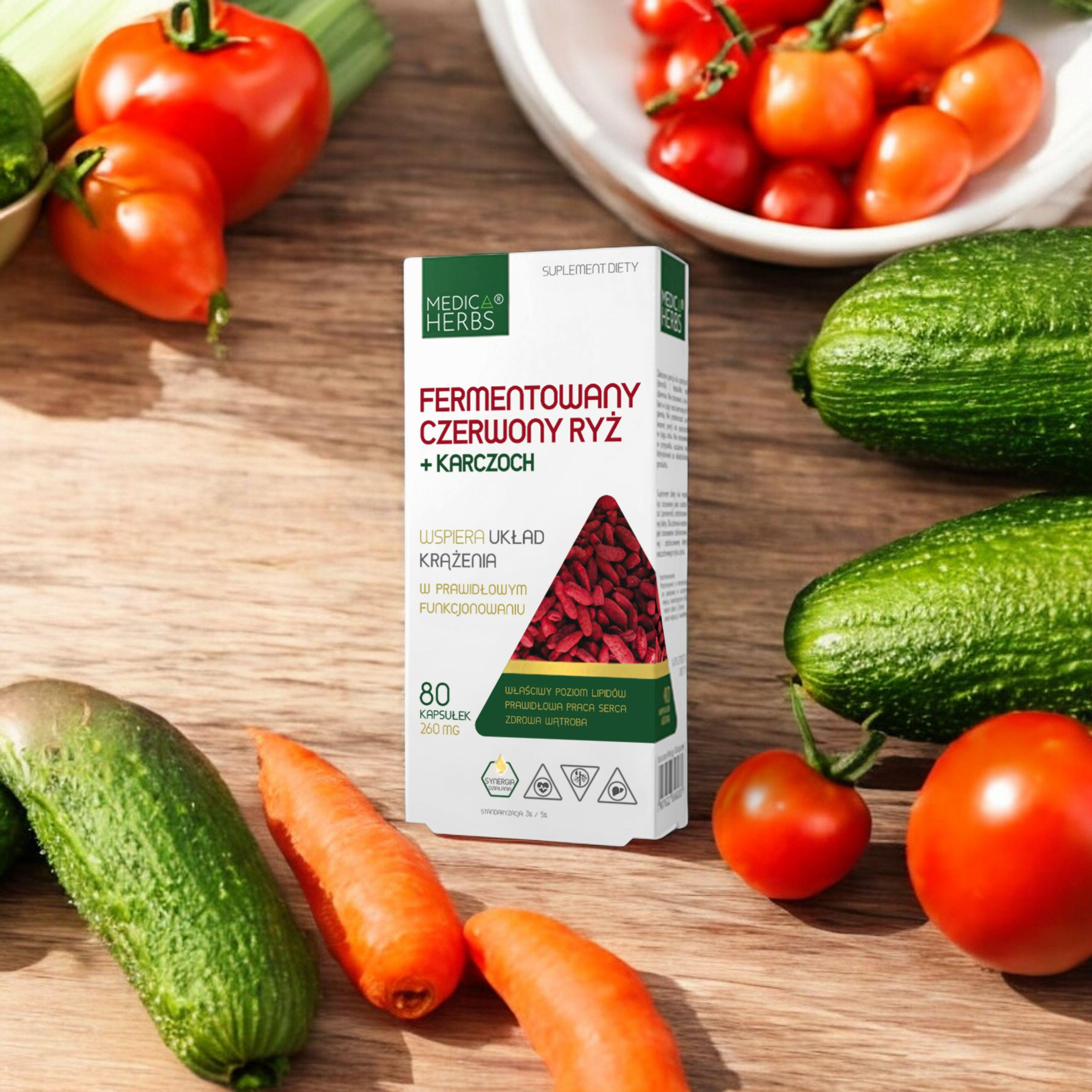 MEDICA HERBS - Fermentowany Czerwony Ryż + Karczoch - 80caps.