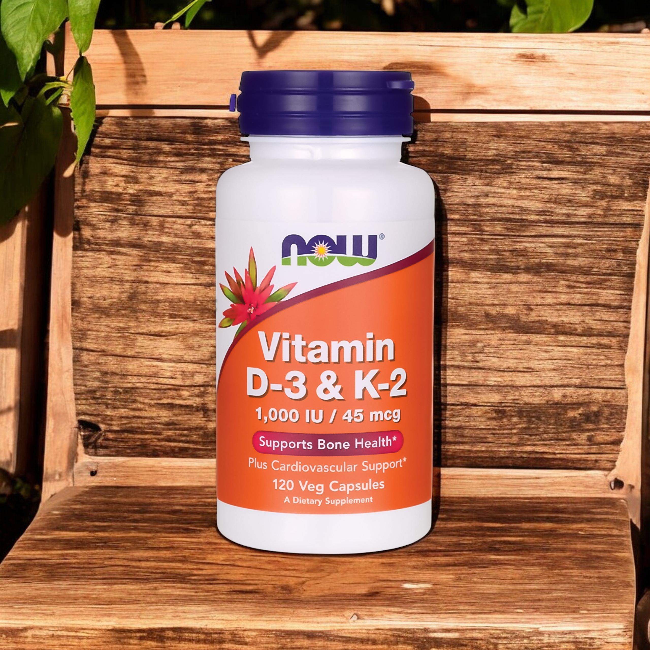 NOW Vitamin D3 & K2 1000IU - 2x 120vegcaps