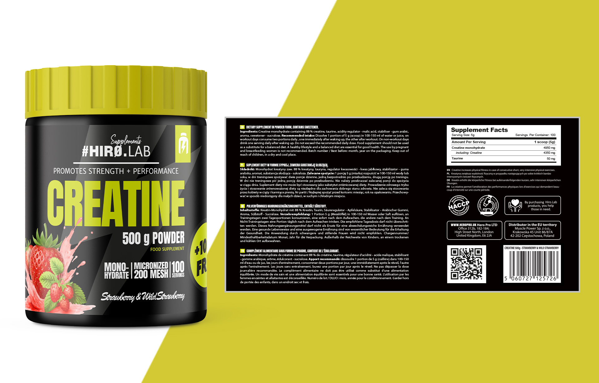 HIRO.LAB Creatine - 3x 500g + 100g FREE