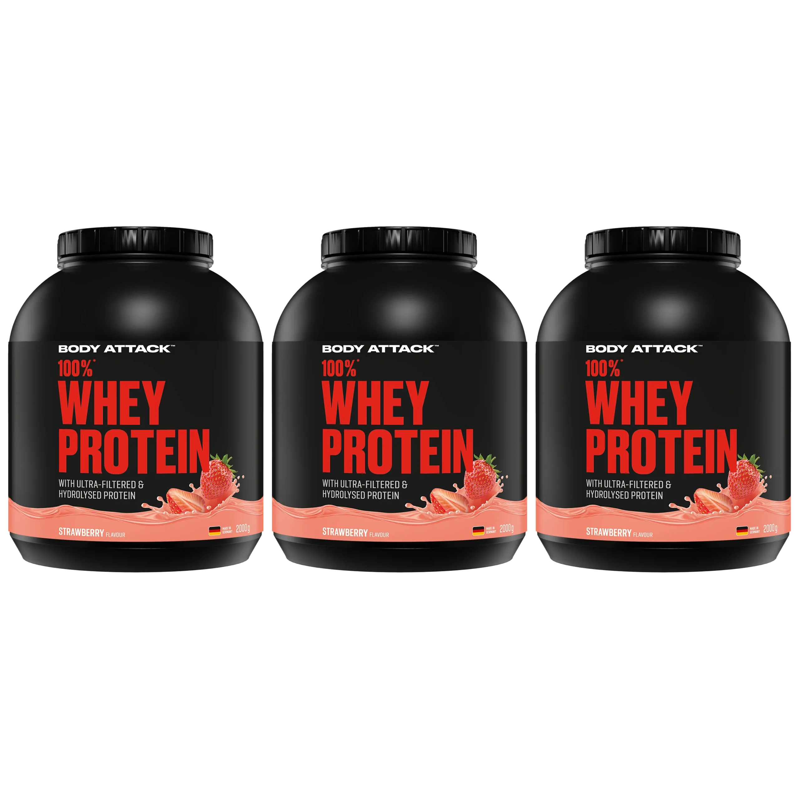 BODY ATTACK - 100% Whey Protein - 3x 2000g