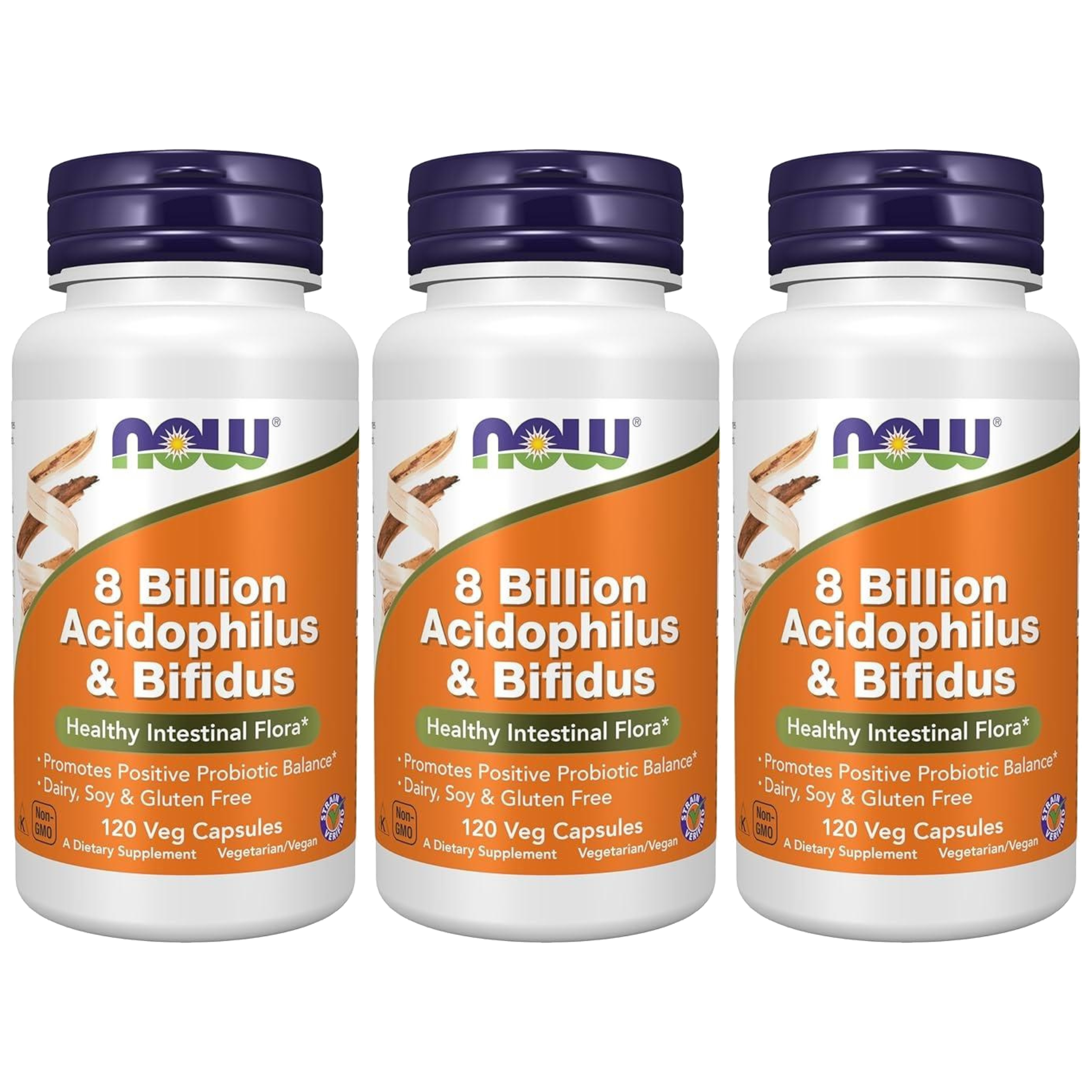 NOW - 8 Billion Acidophilus & Bifidus - 3x 120vcaps.