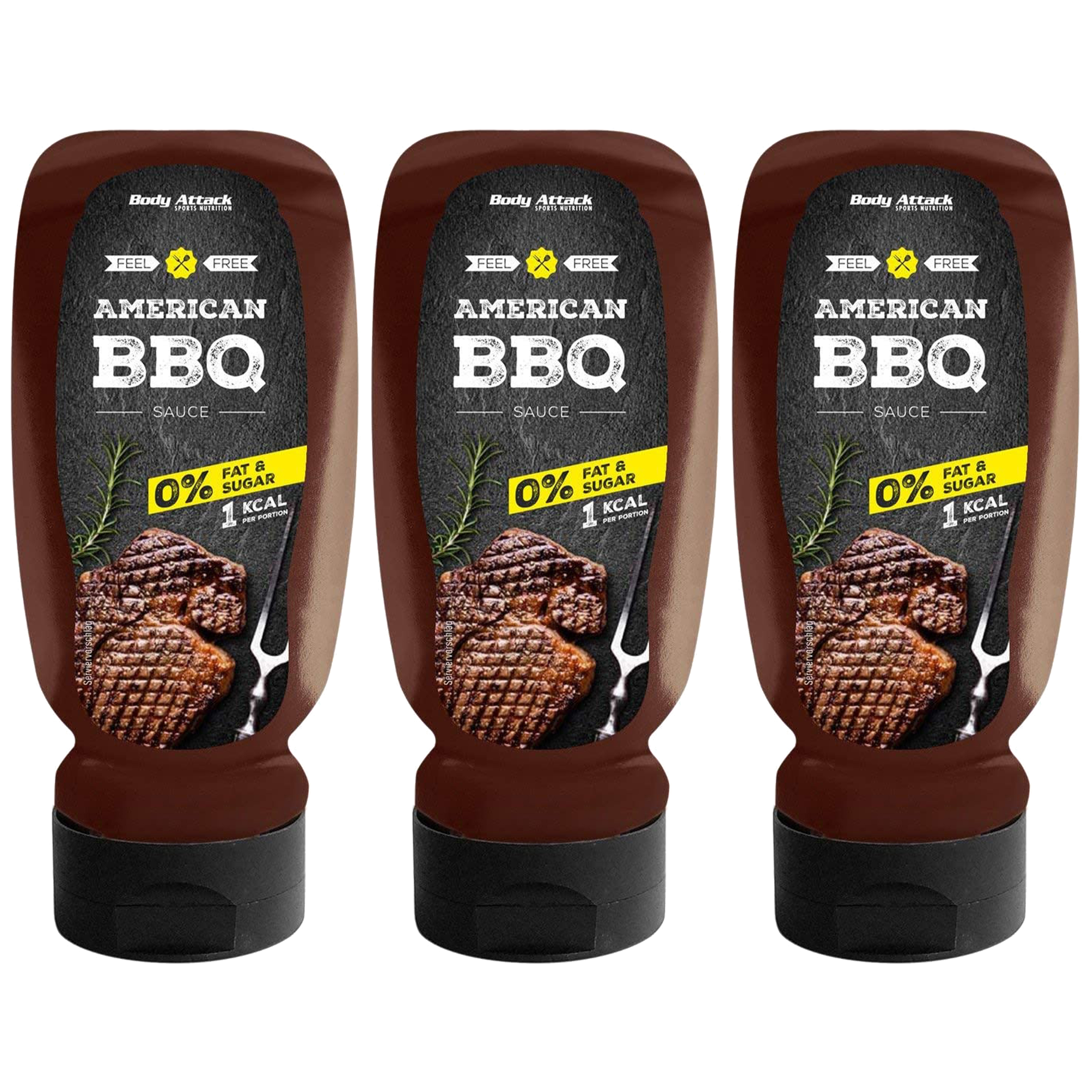 BODY ATTACK American BBQ Sauce - 3x 320ml