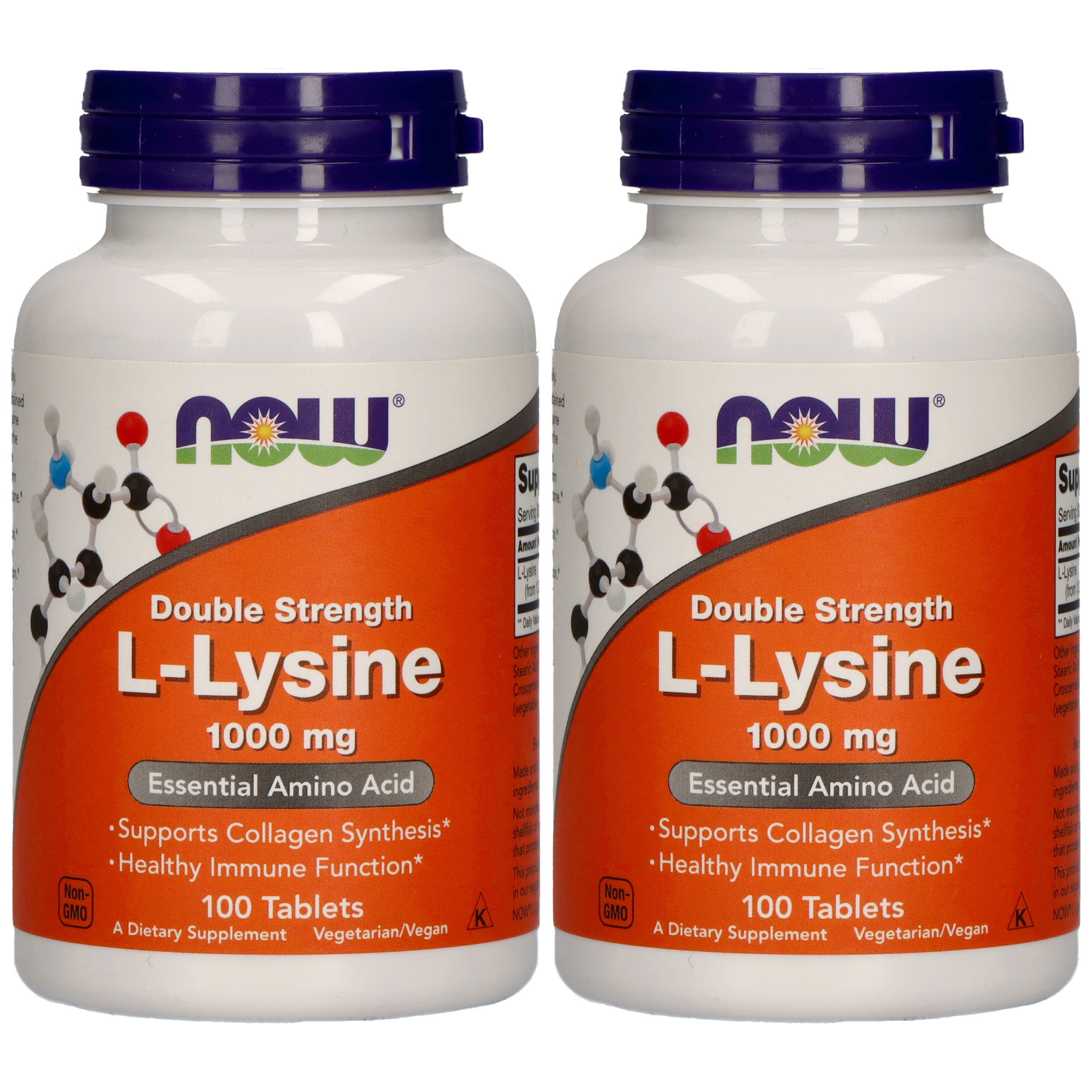NOW L-Lysine 1000mg - 2x 100tabs