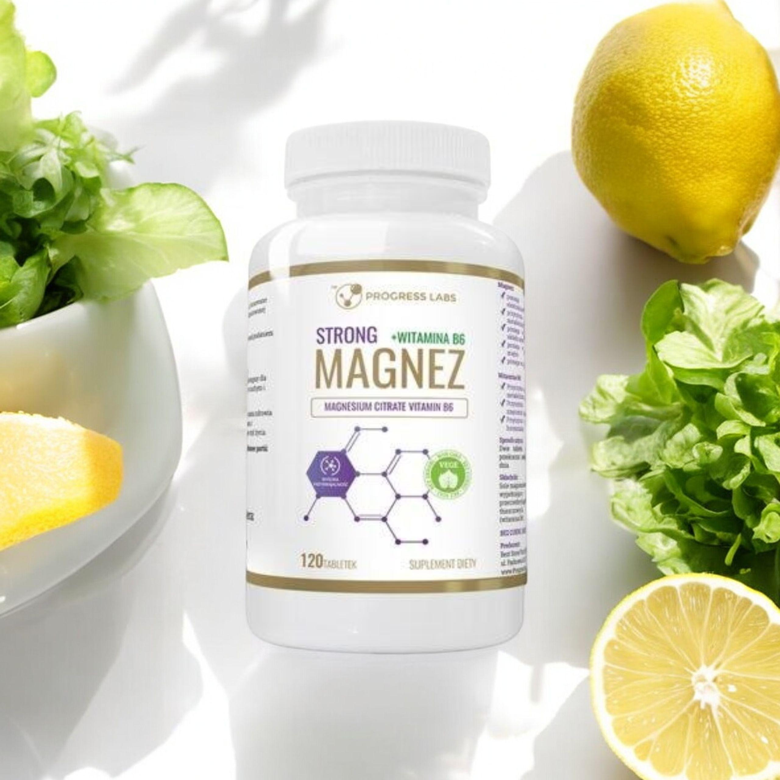 PROGRESS LABS - Magnez Strong + Witamina B6 350mg - 120tabs.