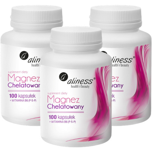 ALINESS - Magnez Chelatowany 720mg + B6 (P-5-P) - 3x 100caps.