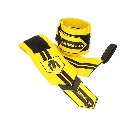 HIRO.LAB Wrist Wrap - Rubber Logo New - Yellow - 2x Opaski usztywniające na nadgarstki