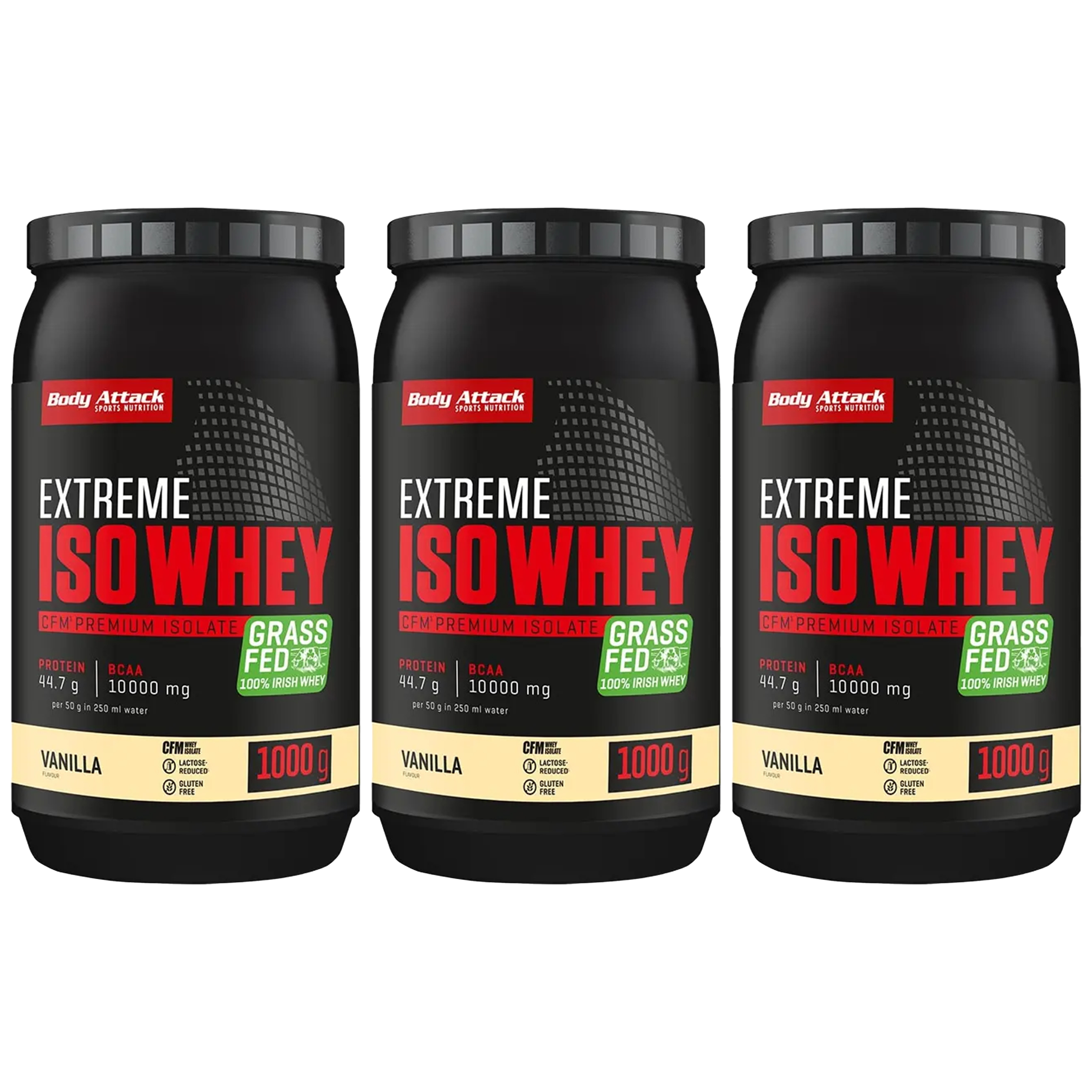 BODY ATTACK Extreme Iso Whey - 3x 1000g