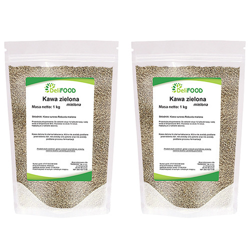DELIFOOD Kawa Zielona Mielona - 2x 1000g
