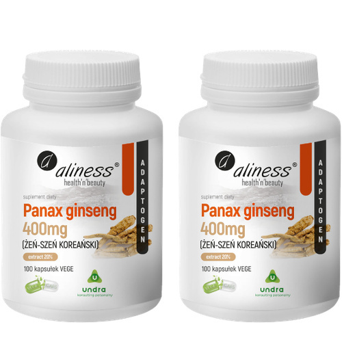 ALINESS - Panax Ginseng 400mg (Żeń Szeń Koreański) - 100vcaps x2