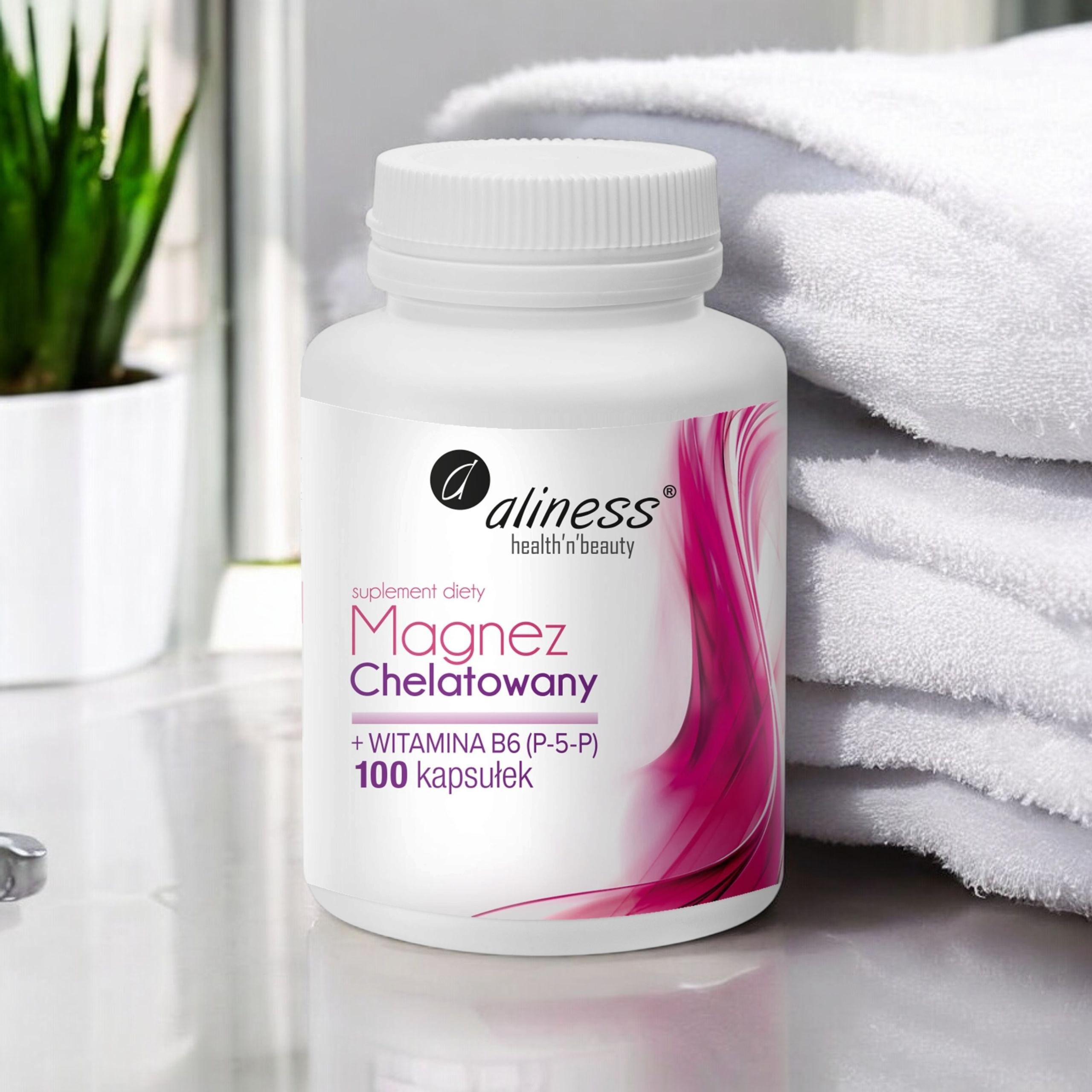 ALINESS - Magnez Chelatowany 650mg + B6 (P-5-P) - 3x 100caps.