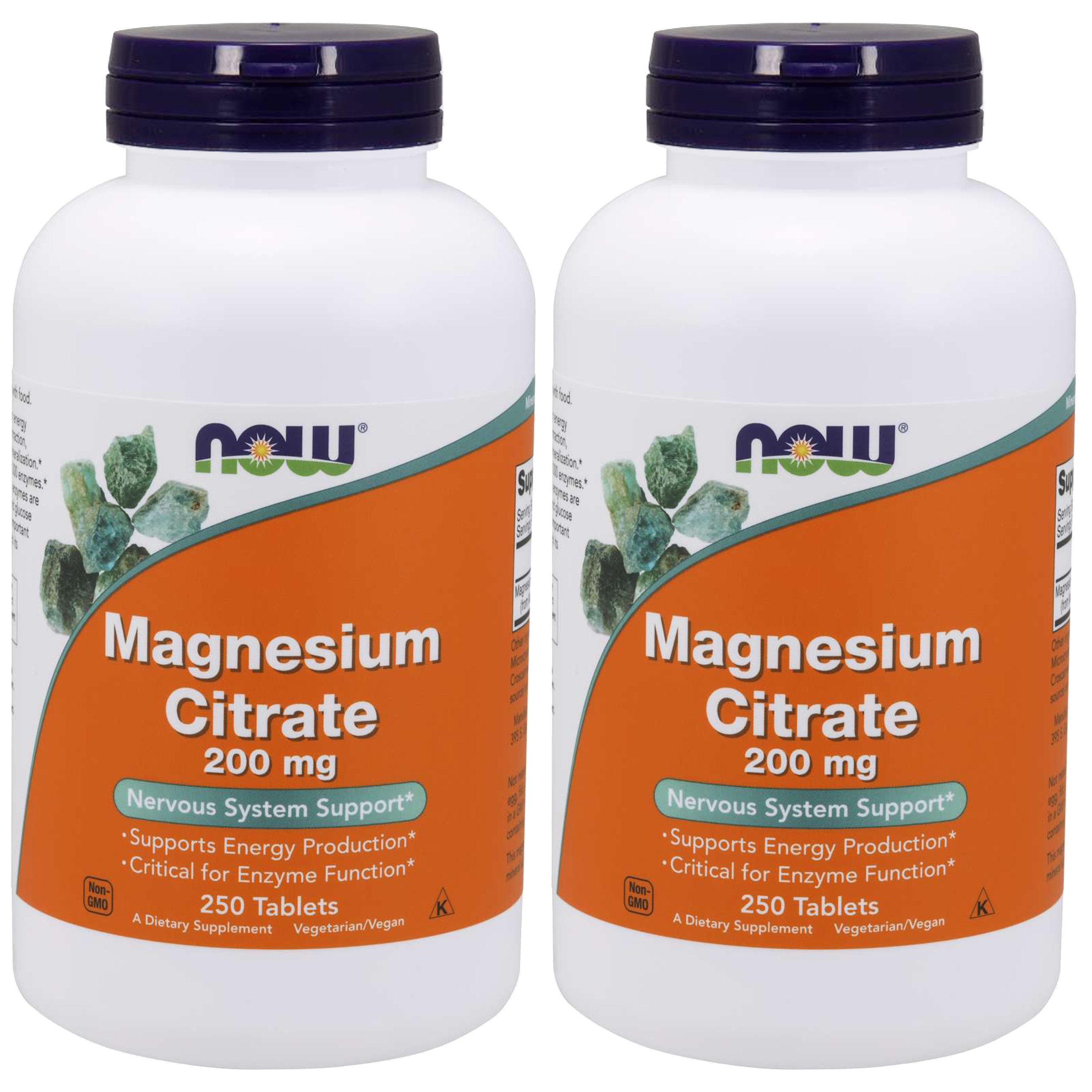 NOW Magnesium Citrate 200mg - 2x 250tabs