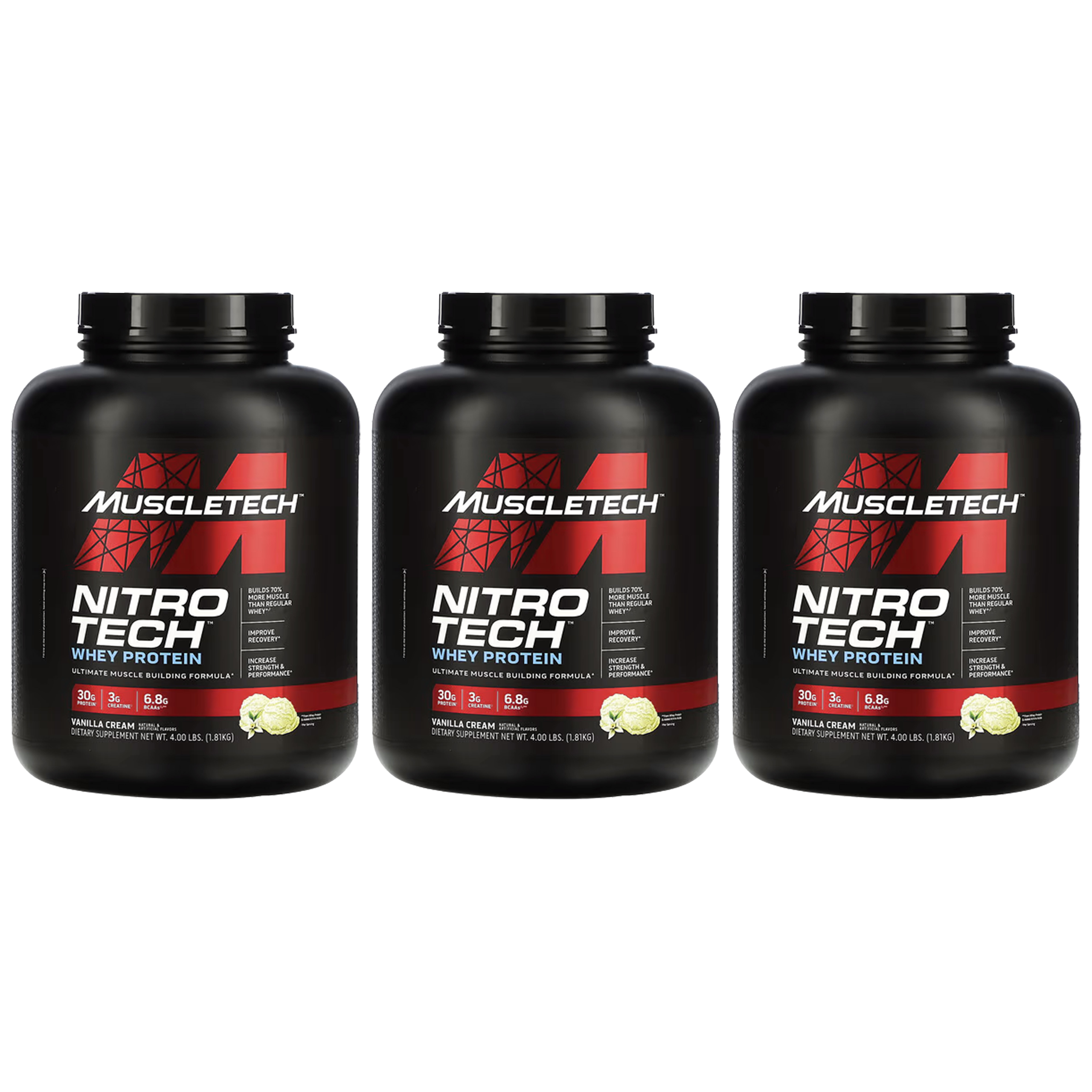 MUSCLE TECH Nitro Tech Whey Protein - 3x 1810g
