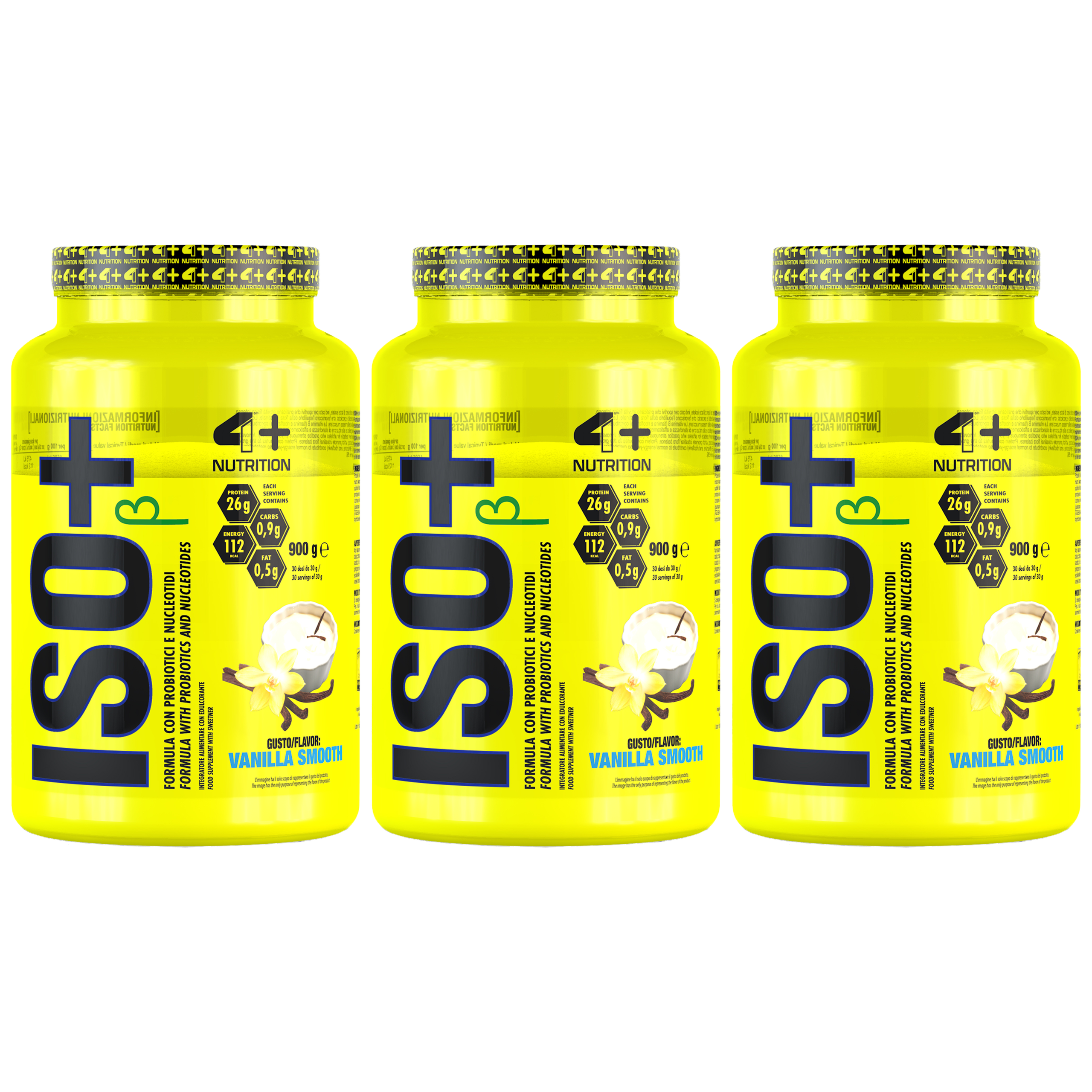 4+ NUTRITION Iso+ Probiotics - 3x 900g