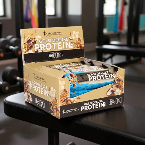 KEVIN LEVRONE - Gold Deluxe Protein Bar - 12x 48g - Vanilla Caramel - WYPRZEDAŻ - 30-04