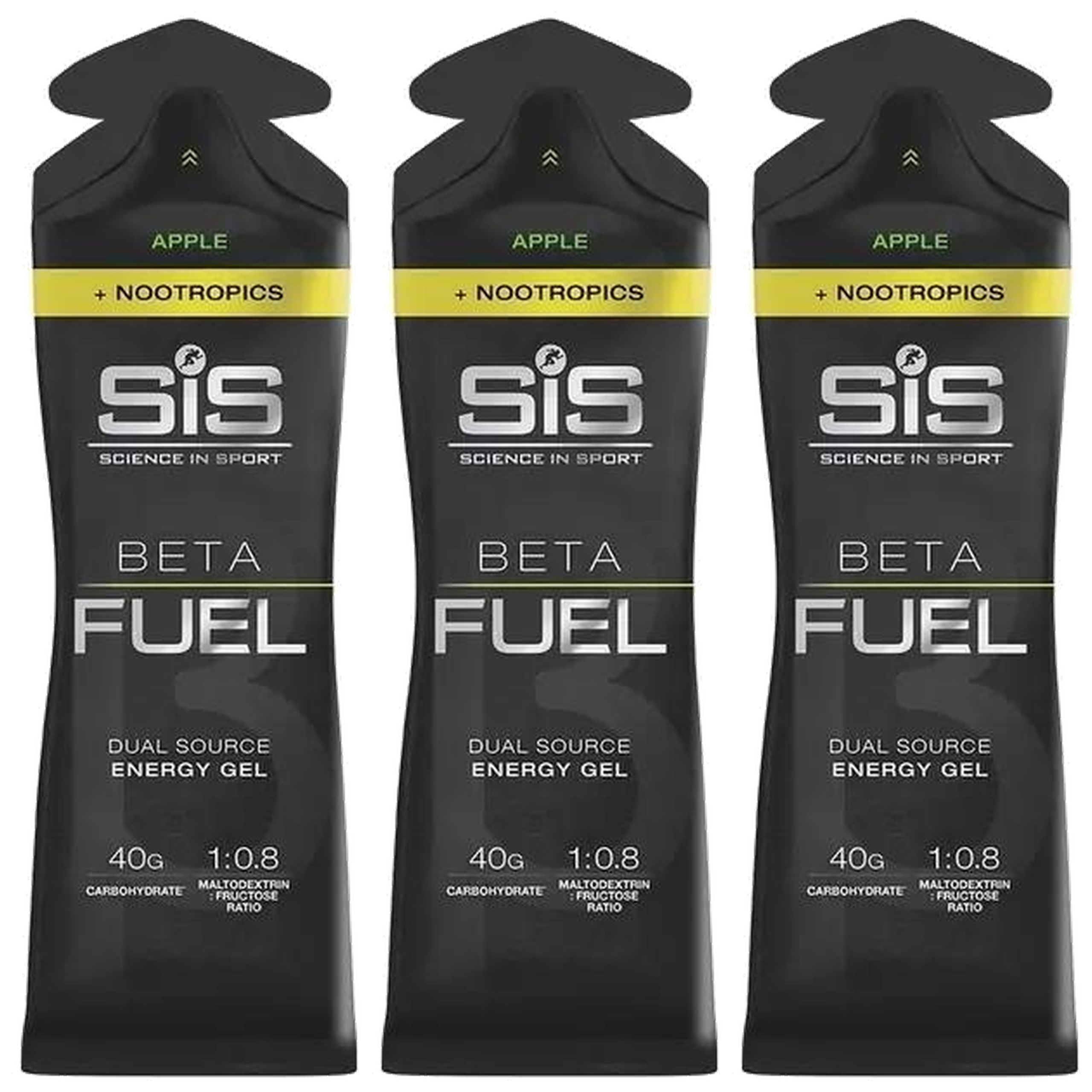 SIS (SCIENCE IN SPORT) - Fuel Energy Gel + Nootropics - 3x 60ml - Apple