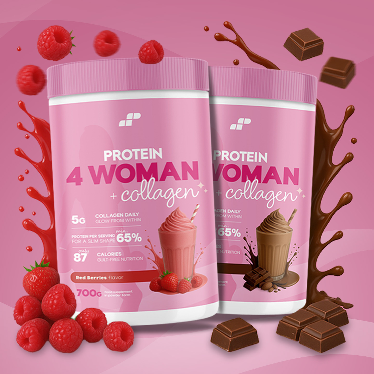 3x Protein 4 Woman + Collagen - 700g