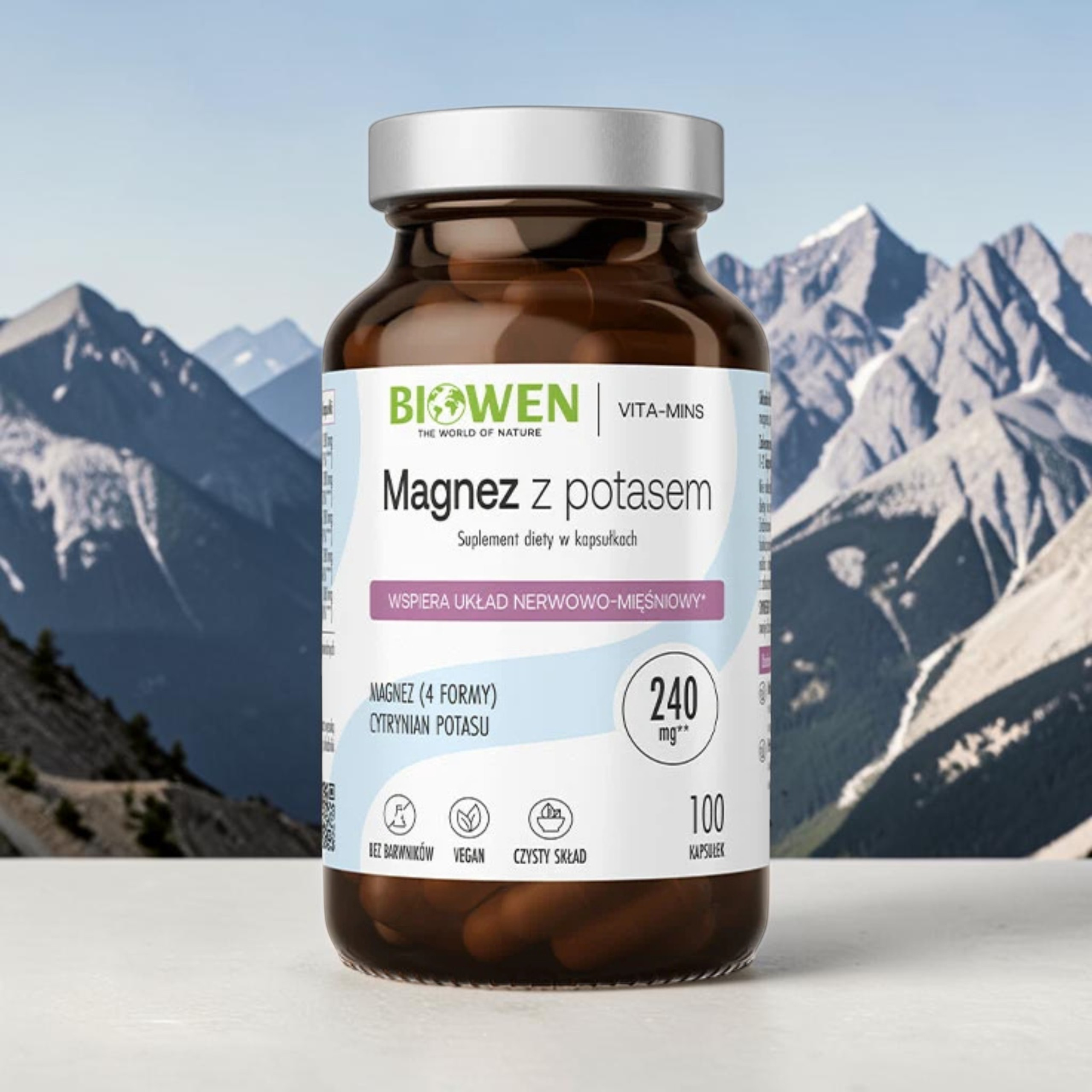 BIOWEN - Magnez z Potasem 1000mg - 100caps.