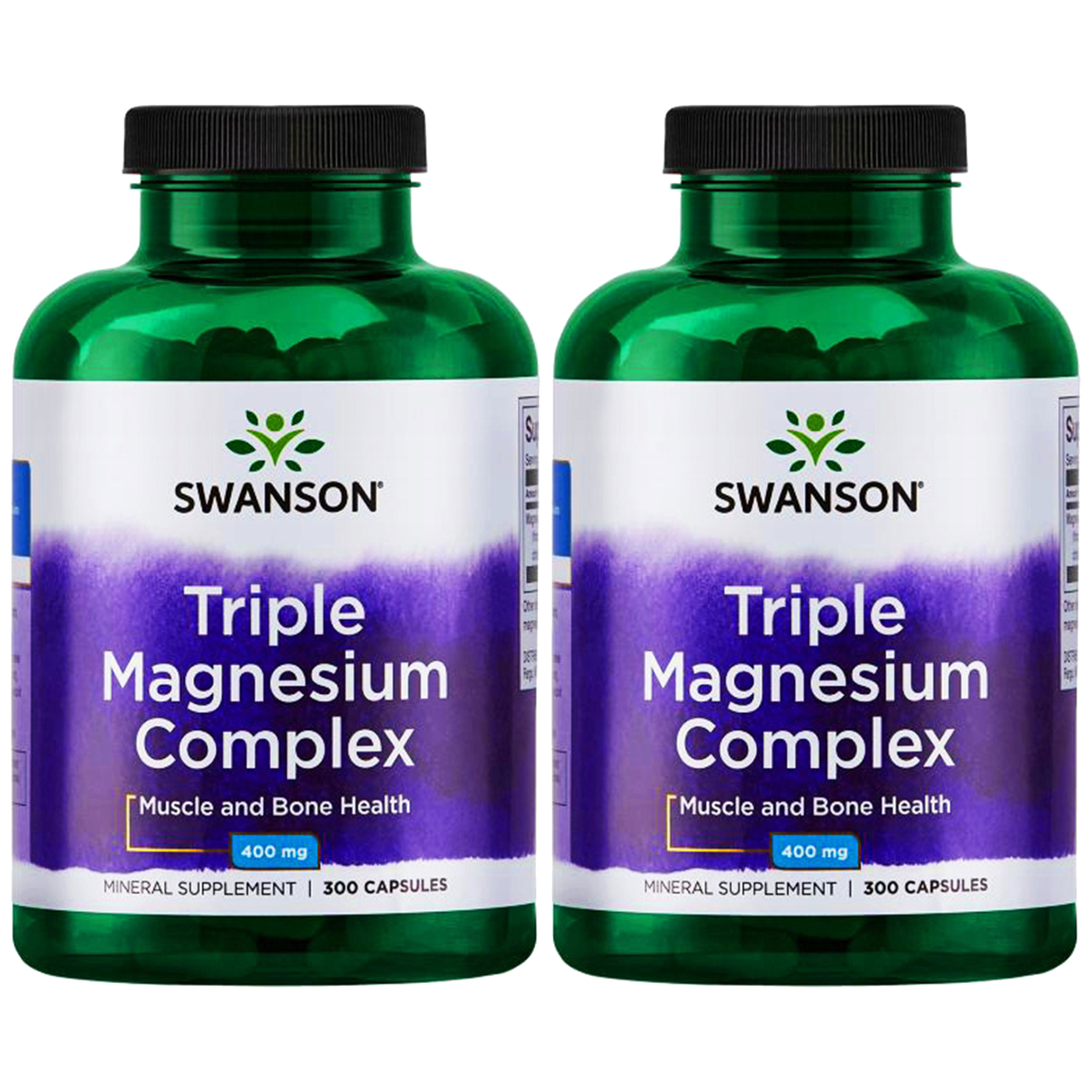 SWANSON Triple Magnesium Complex 400mg - 2x 300caps.