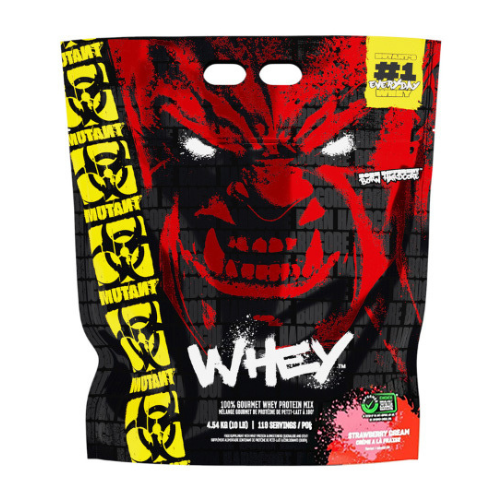 Mutant Whey 4540g Verpackung mit sichtbarer Proteinstruktur