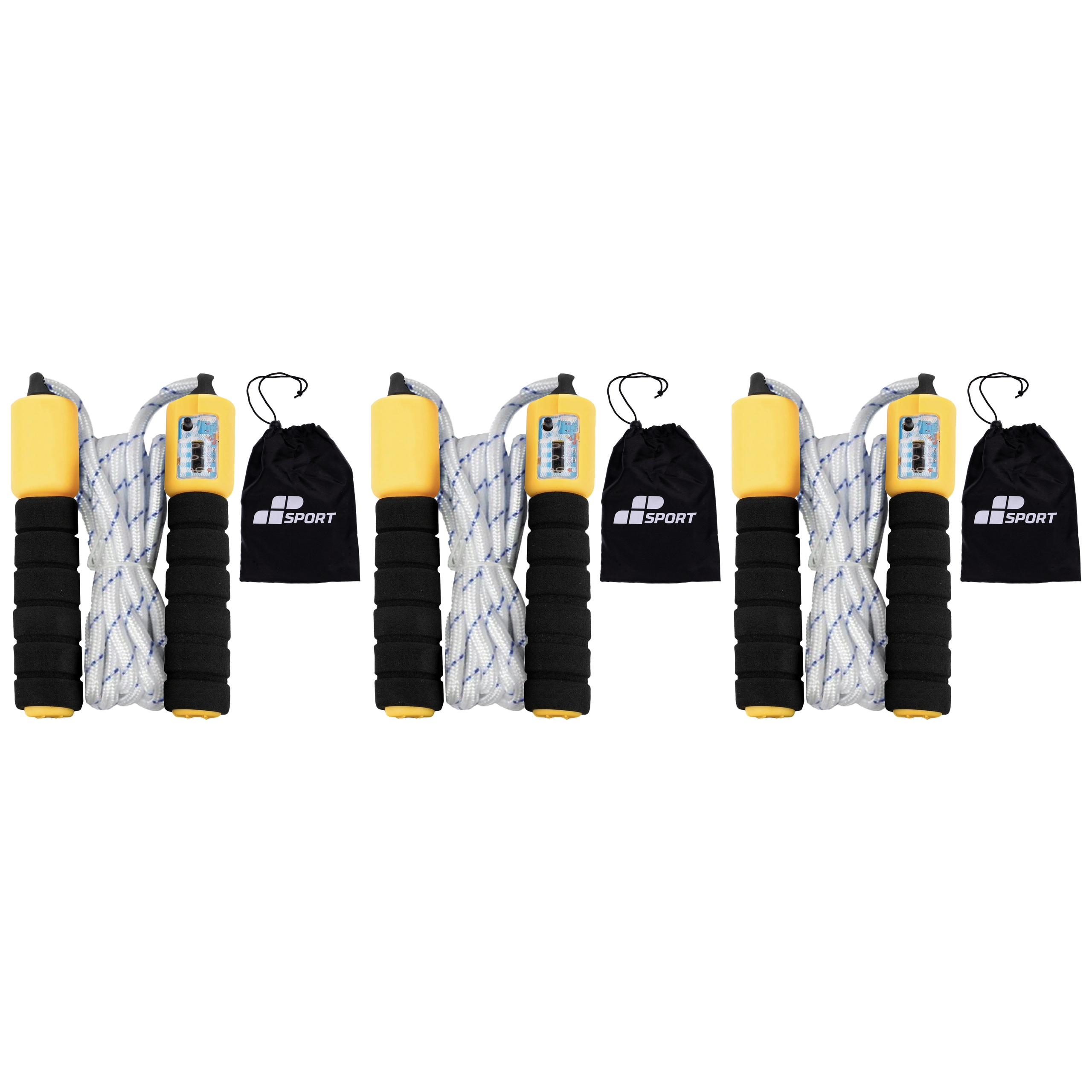 MP SPORT Jump Rope - Sponge Handle with Counter - 3x Skakanka z licznikiem z miękkim uchwytem