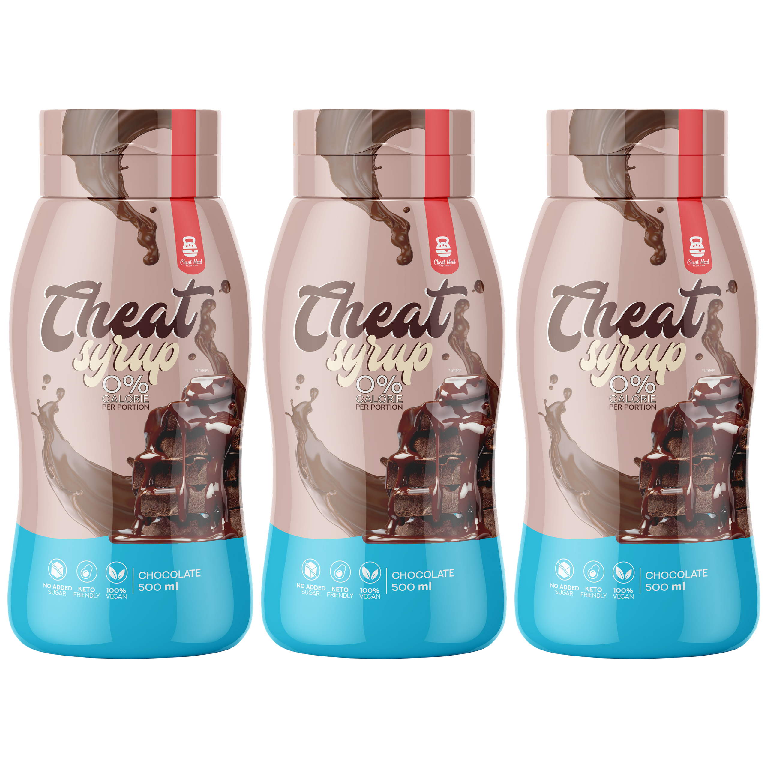 Cheat Meal Nutrition Syrup 0% (Syrop zero kalorii) - 3x 500ml - Czekoladowy