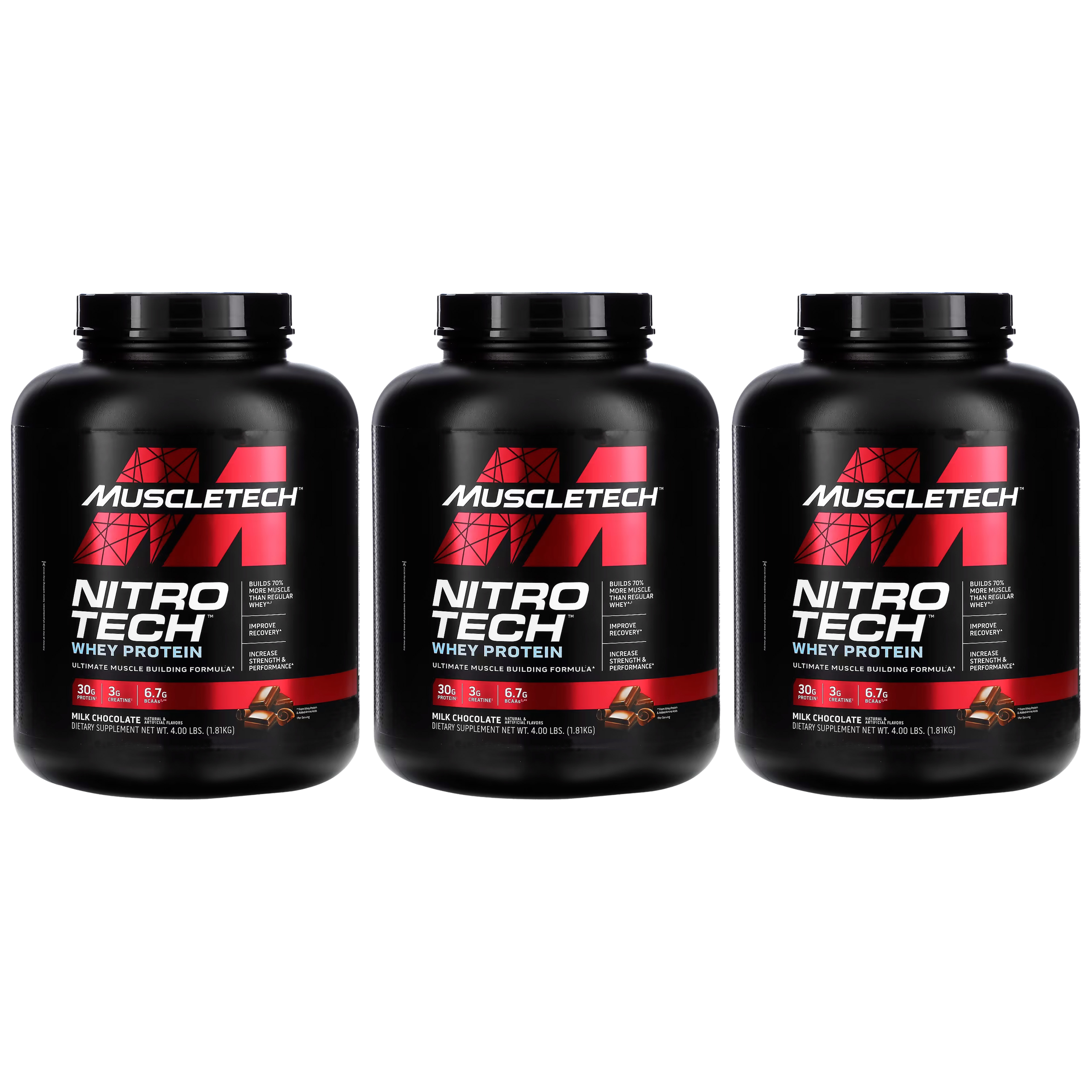 MUSCLE TECH Nitro Tech Whey Protein - 3x 1810g
