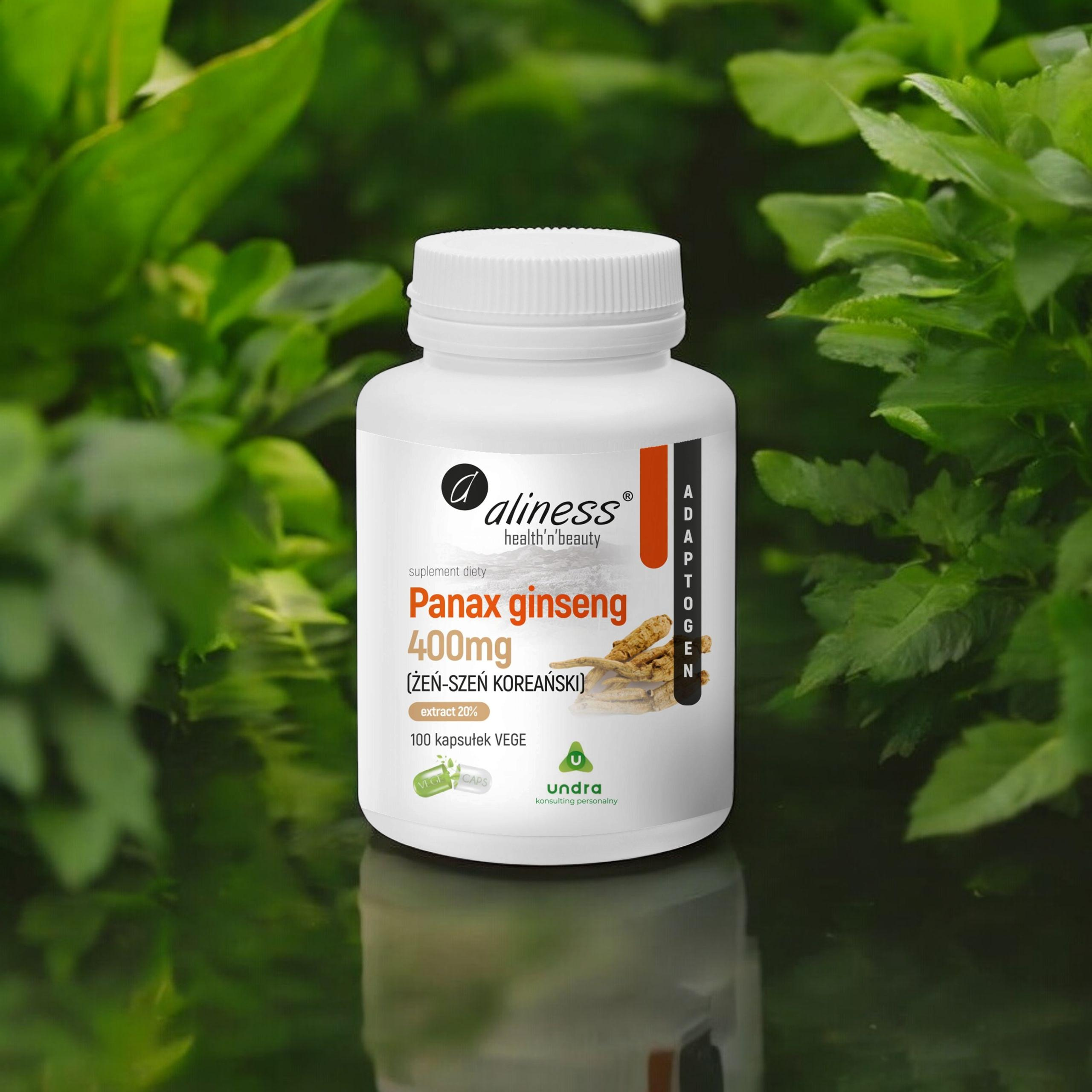 ALINESS - Panax Ginseng 400mg (Żeń Szeń Koreański) - 100vcaps