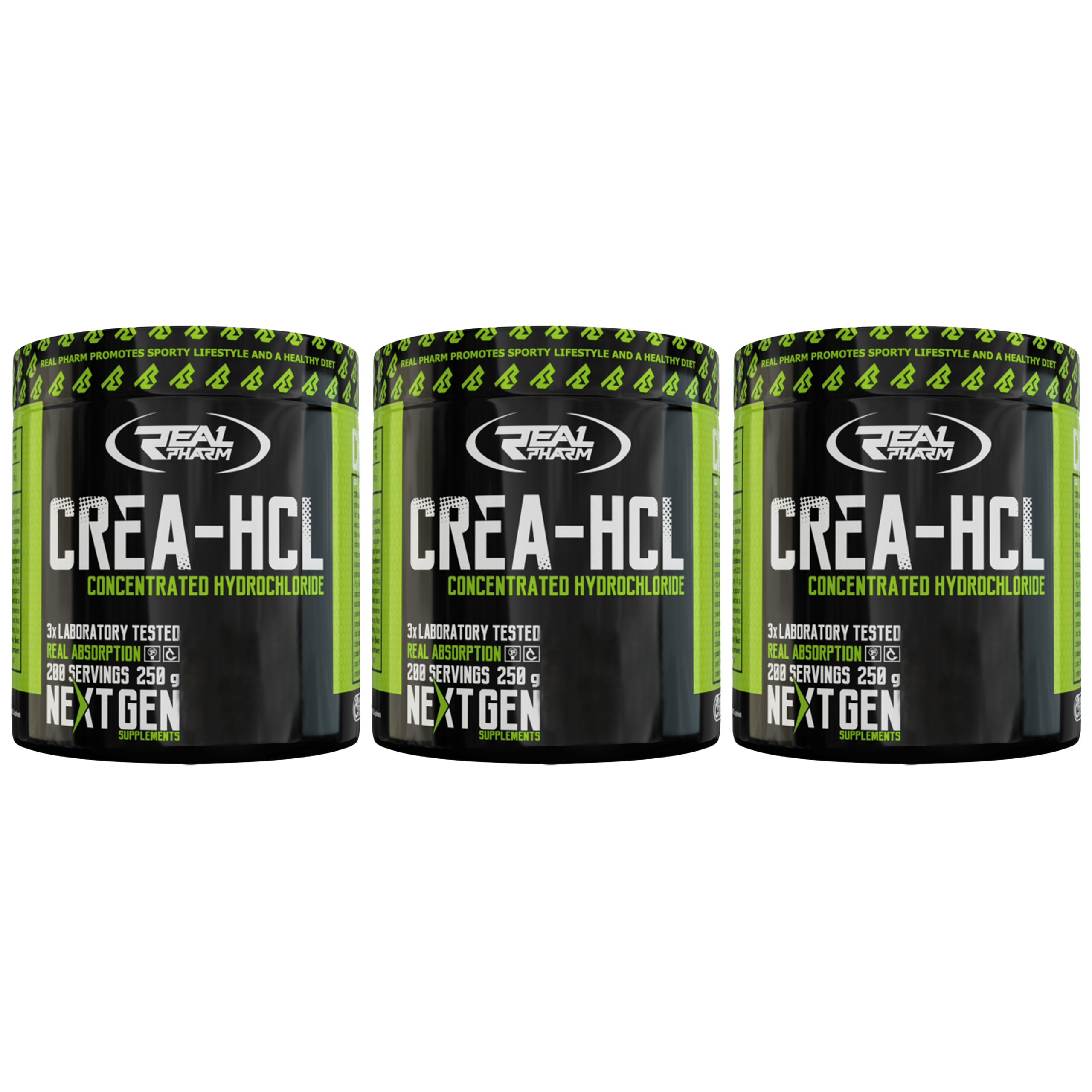 REAL PHARM Crea-HCL - 3x 250g