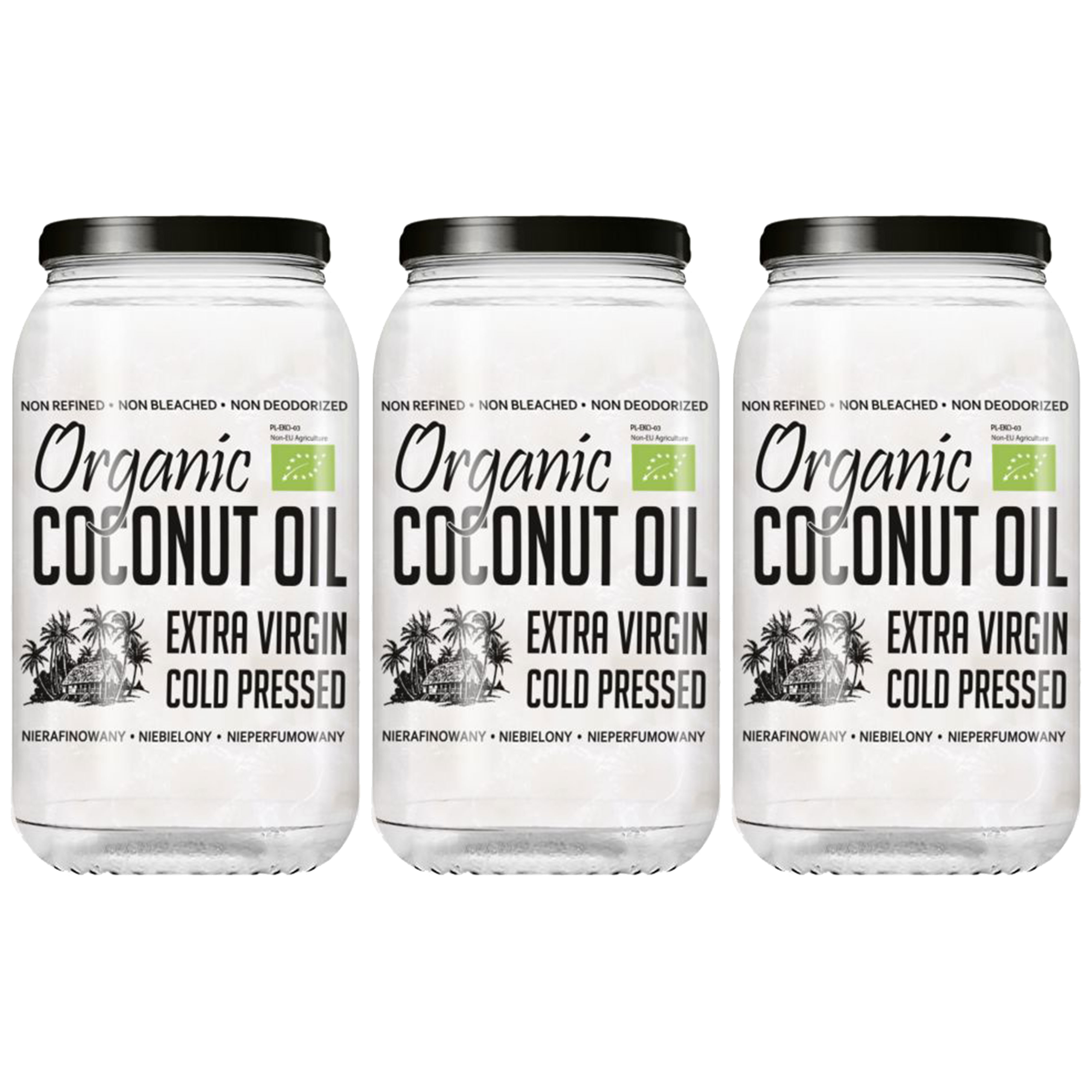 DIET FOOD Bio olej kokosowy Extra Virgin - 3x 1000ml