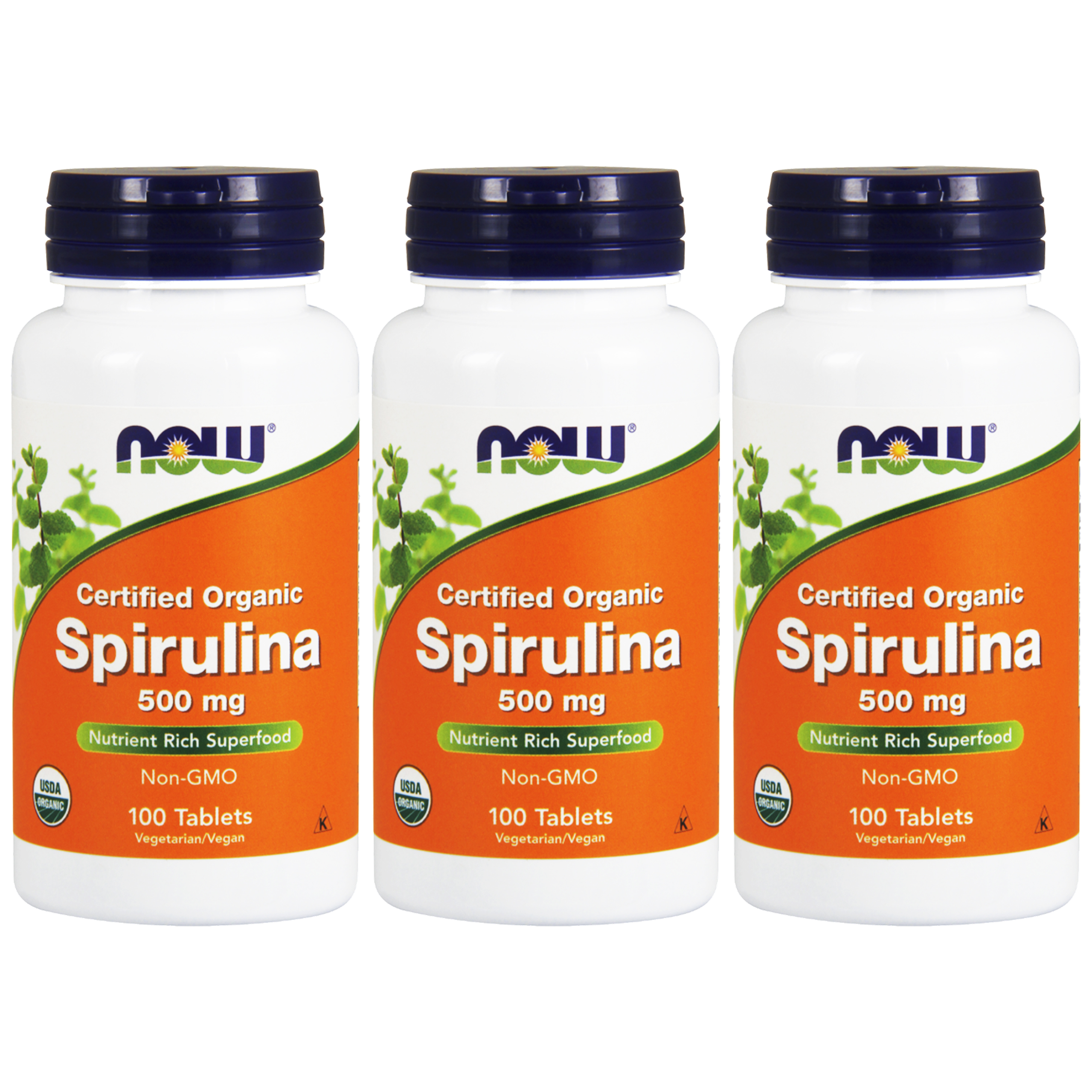 NOW Spirulina 500mg - 3x 100tab