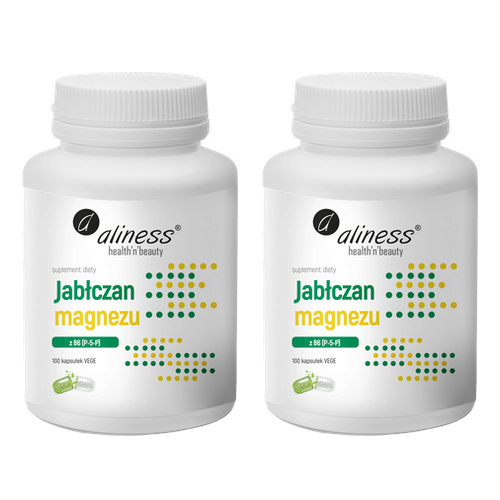 ALINESS - Jabłczan Magnezu 100mg z B6 (P-5-P) - 2x 100vcaps.