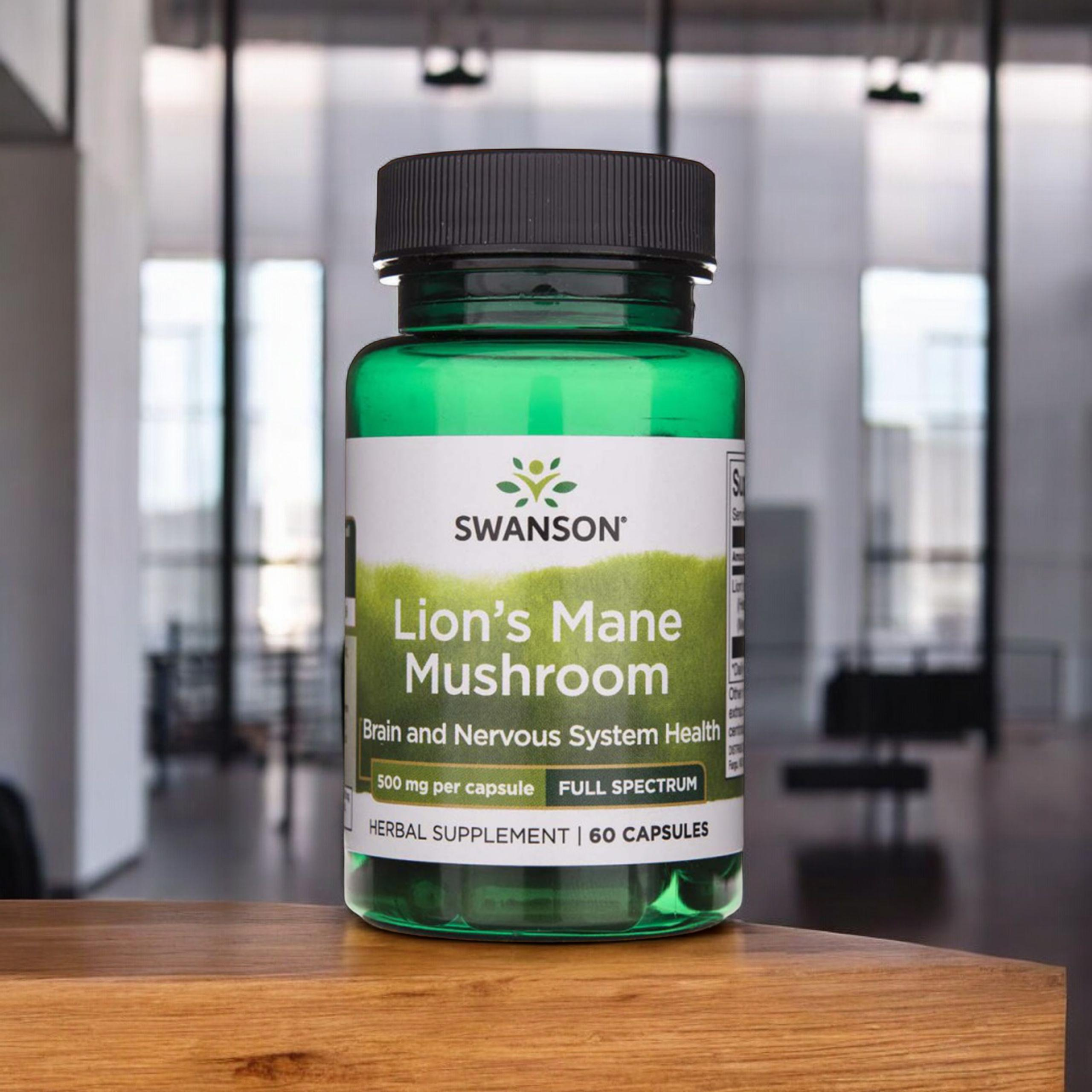 SWANSON Lion's Mane Mushroom 500mg - 60caps. - Soplówka jeżowata