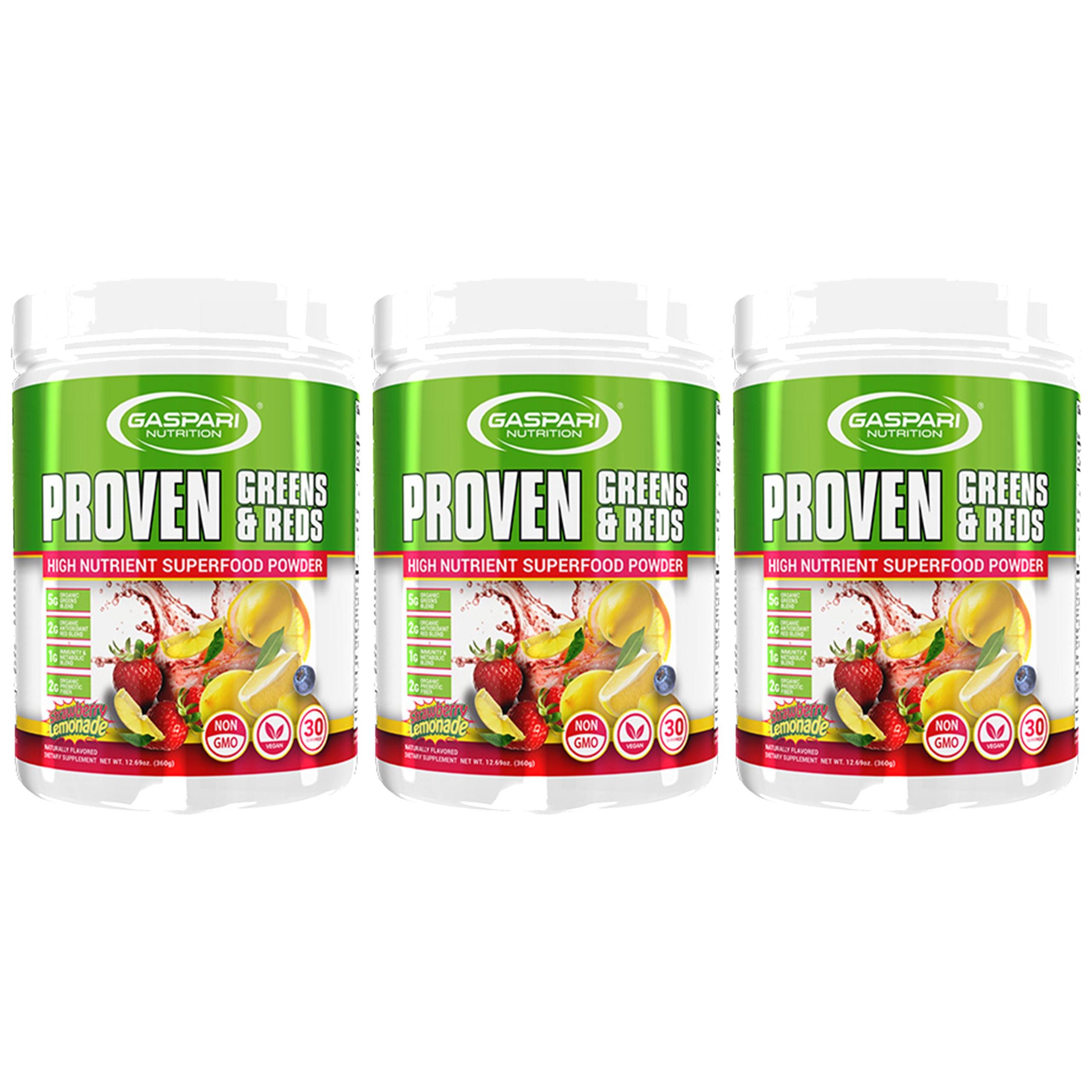 GASPARI NUTRITION Proven Greens & Reds - 3x 360g